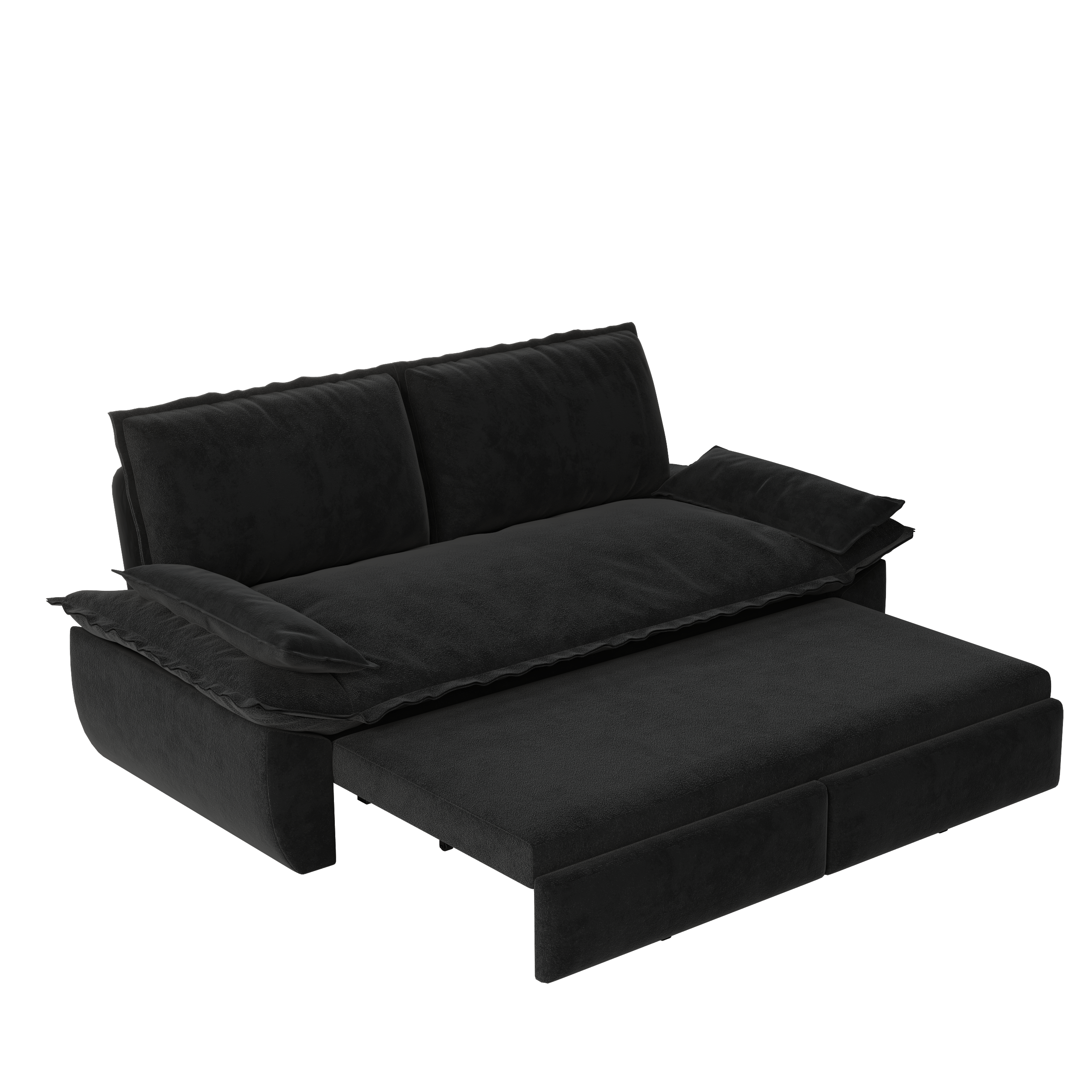 Alameda 73" Modern Velvet Queen Pull-Out Sleeper Sofa Bed with Wide Armrests