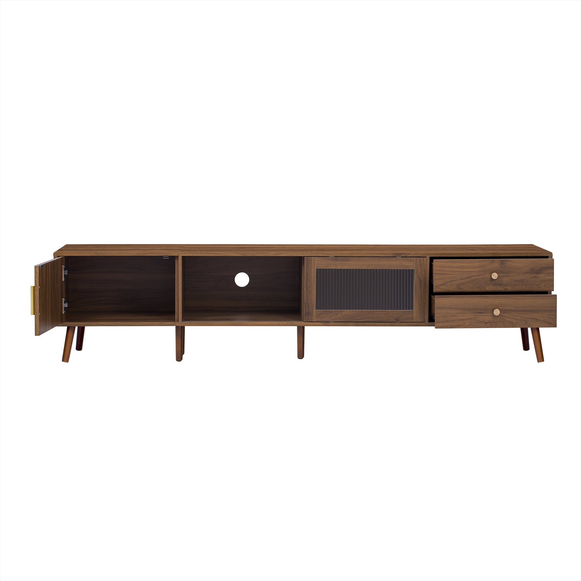 Kyoto 76" Mid-Century Modern TV Stand with Storage Cabine