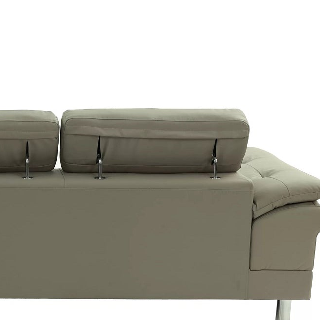 Presidio 101" L-Shaped Faux Leather Sectional Sofa with Right Facing Curved Chaise