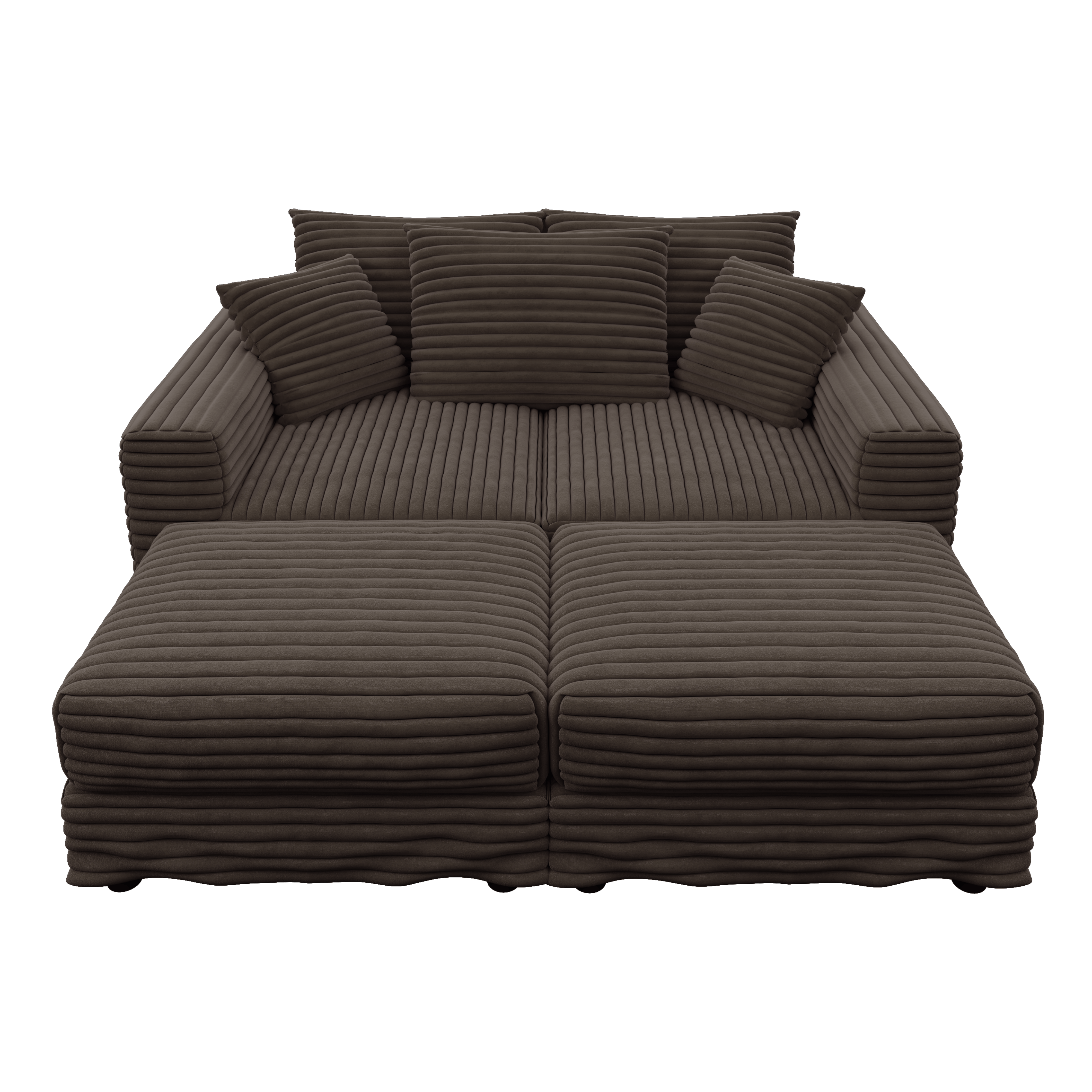 Norwalk 83" Modular Plush Corduroy U-Shaped Sectional Sofa with 2 Movable Ottomans