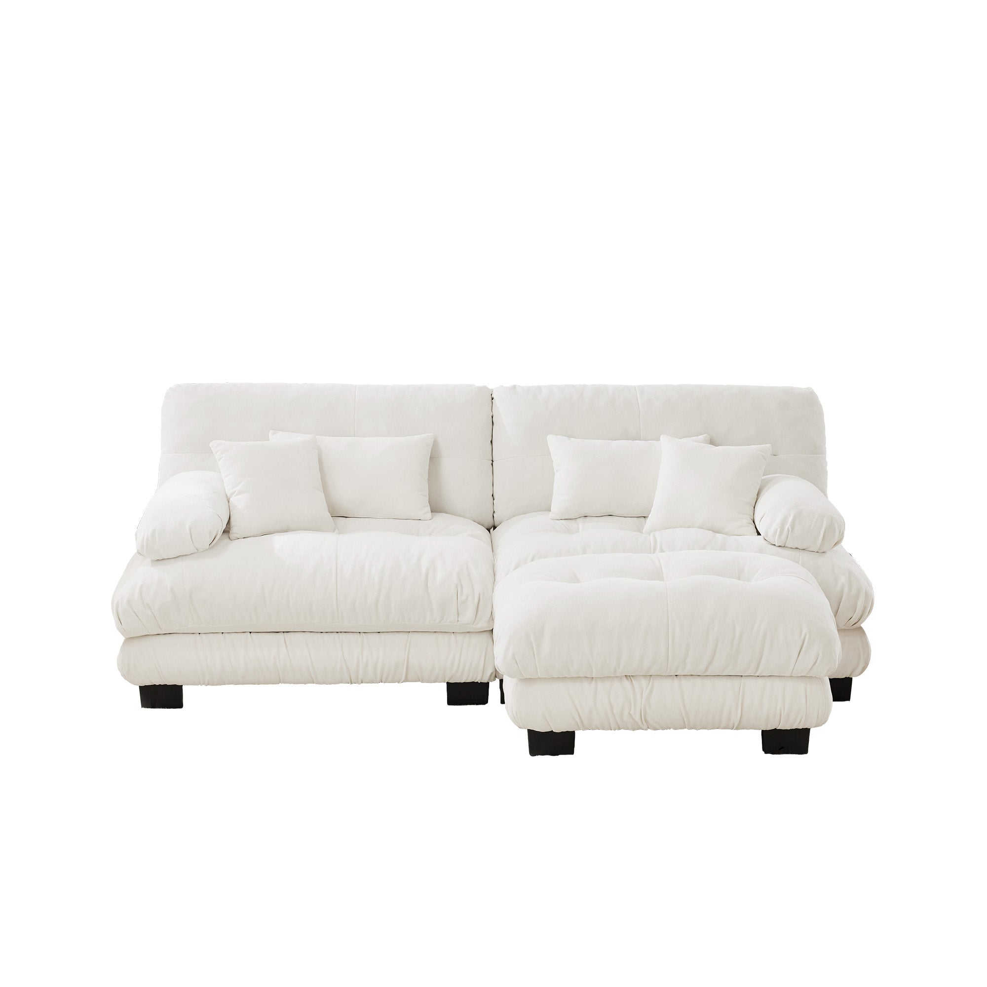 Monterey 94" 3 Piece L Shaped Modular Sofa Set, Velvet Deep Seat 5-Seater Sofa with Ottoman