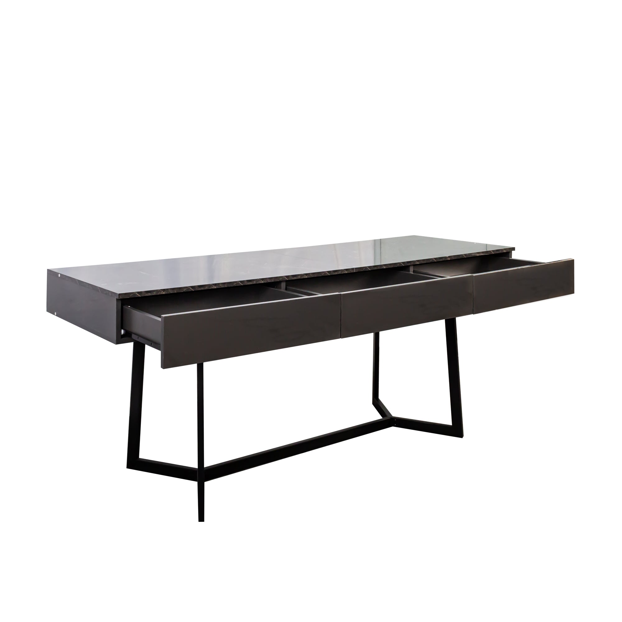 Modern Black 70.87" Computer Desk, Study & Work Desk, Y-Shaped Metal Legs