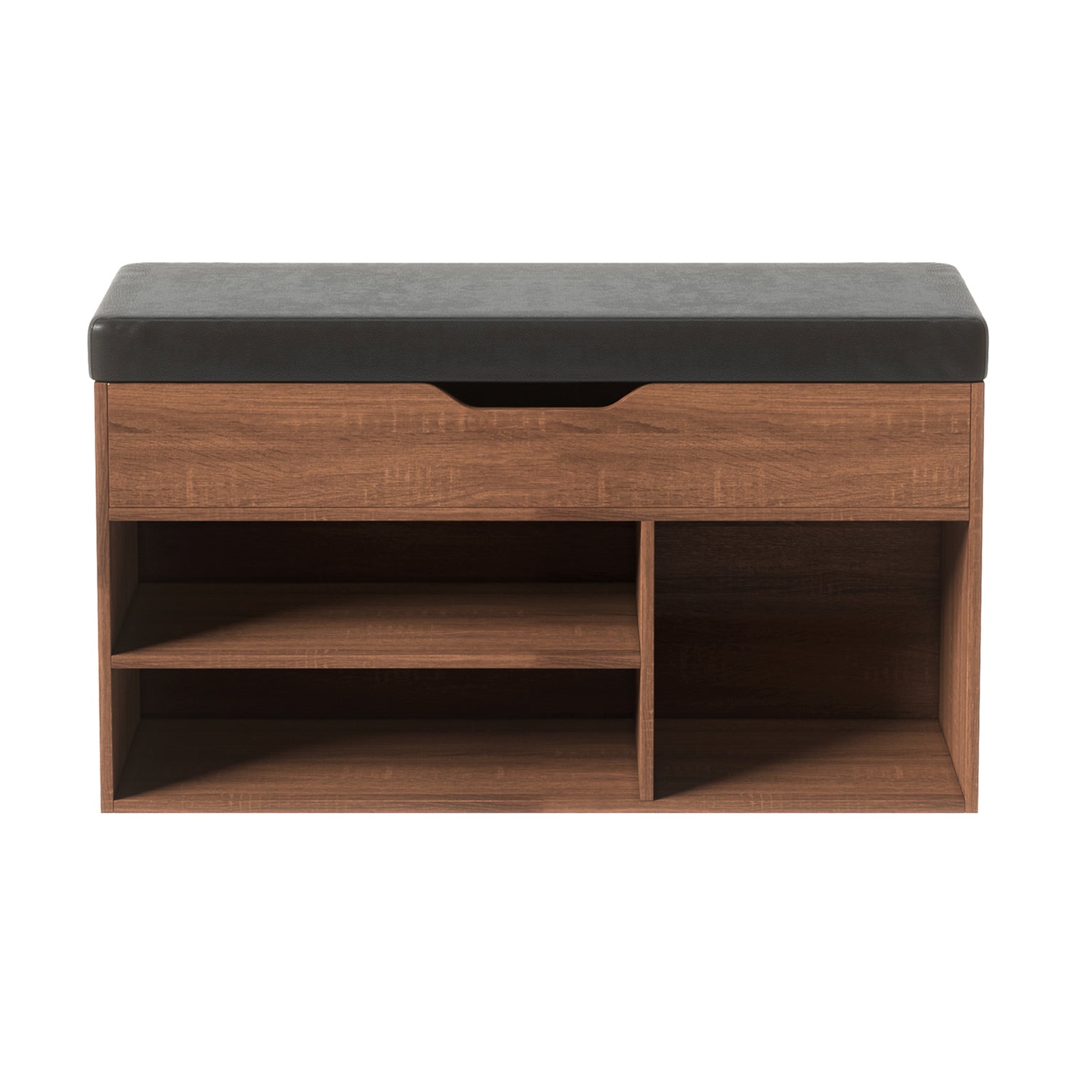 Homy Casa ERNEST 31.5” BROWN Shoe Storage Bench Open Box