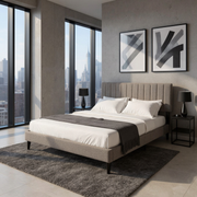 Normsman Dove Tufted Upholstered Platform Bed - Tungsten Gray - Queen