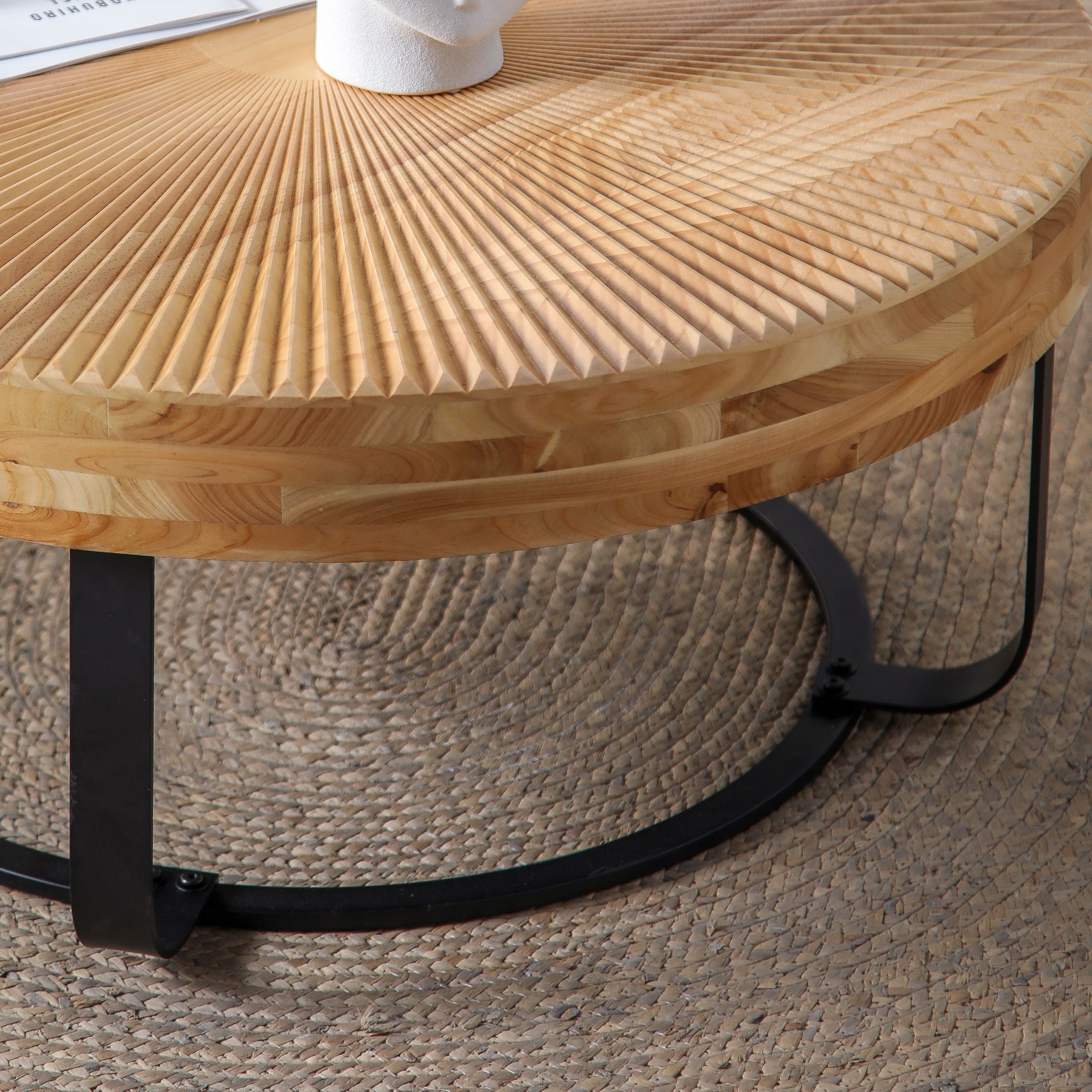 Asti Carved Round Coffee Table