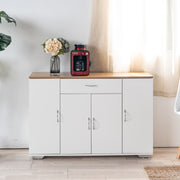 BAFFI 4 Doors Sideboard Buffet Cabinet with Drawer, White
