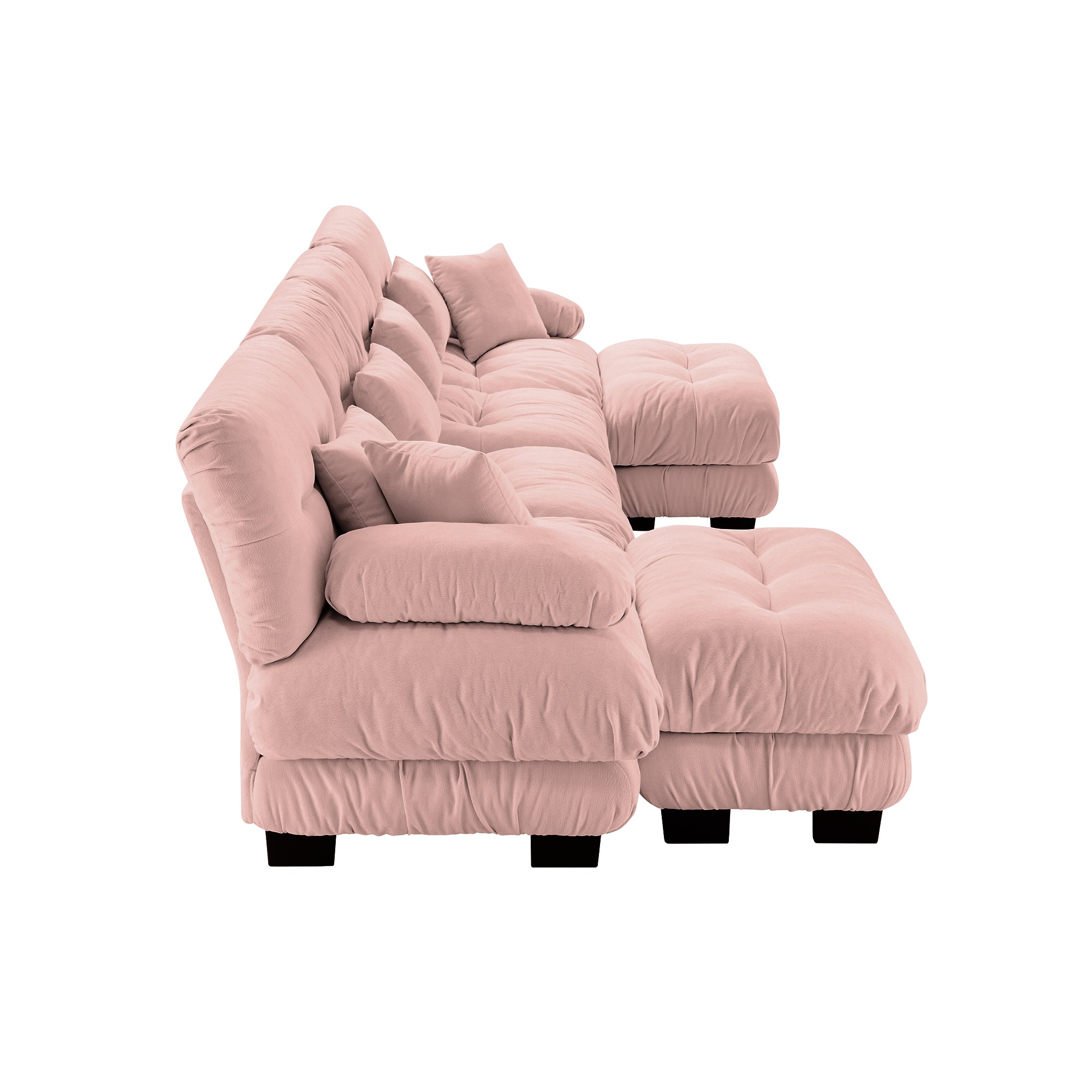 Monterey 173" Oversized Modular Chenille U-Shaped Cloud Sectional Sofa with 2 Ottomans