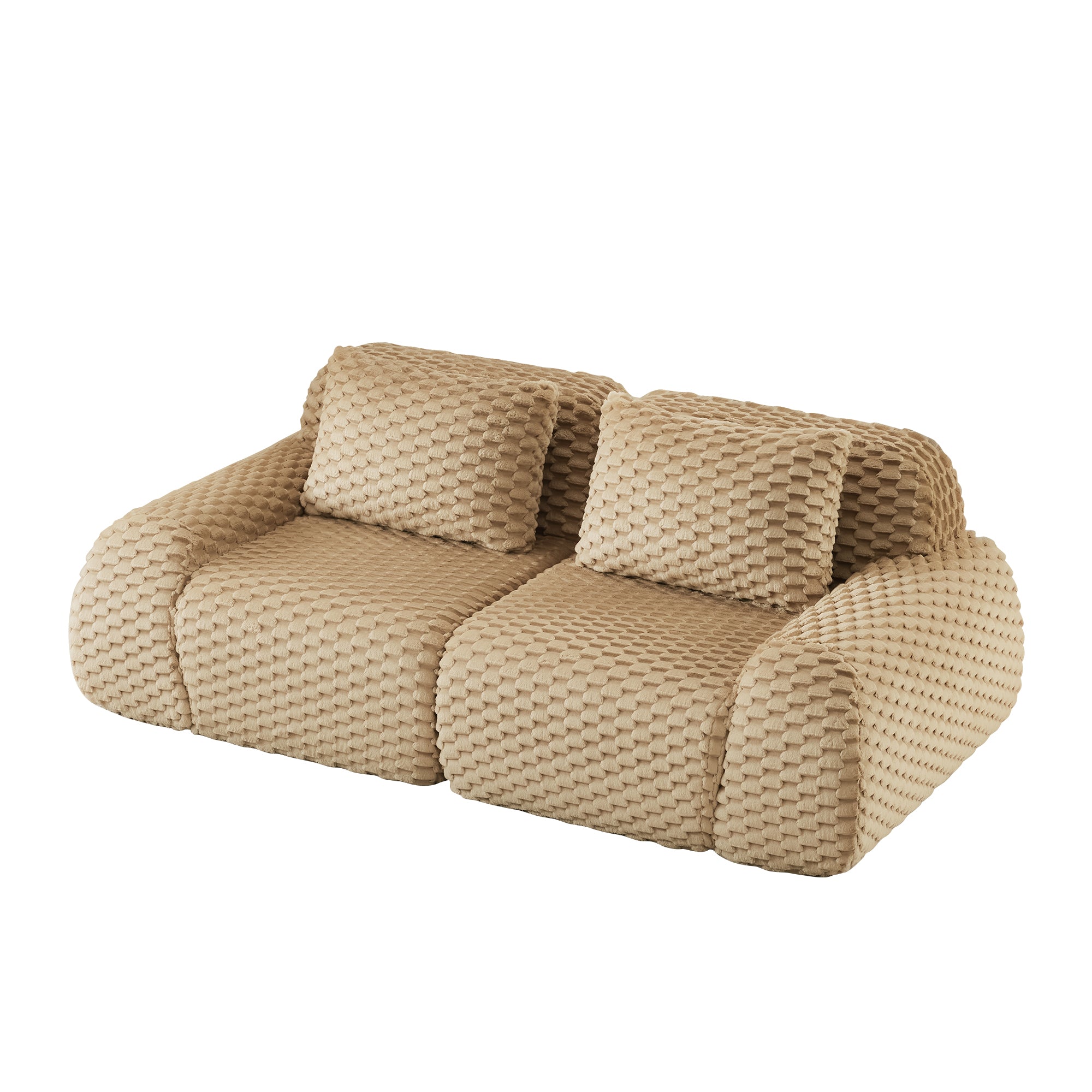 Olathe 82" Flannelette Fabric Modern 2-Seater Sofa with Deep Seat and Anti-Slip Design