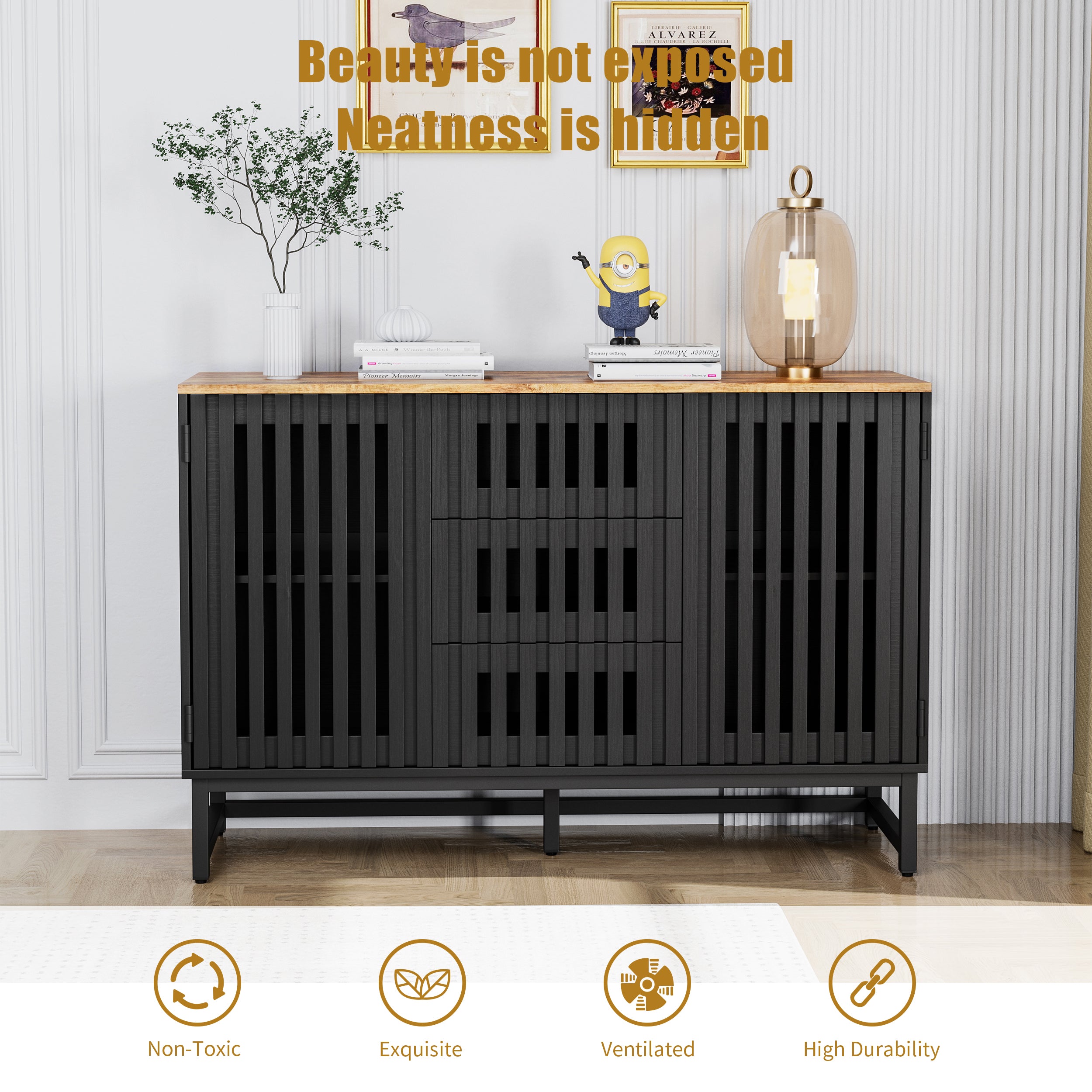 Dresden 2 Door Sideboard Storage Cabinet with 3 Drawers