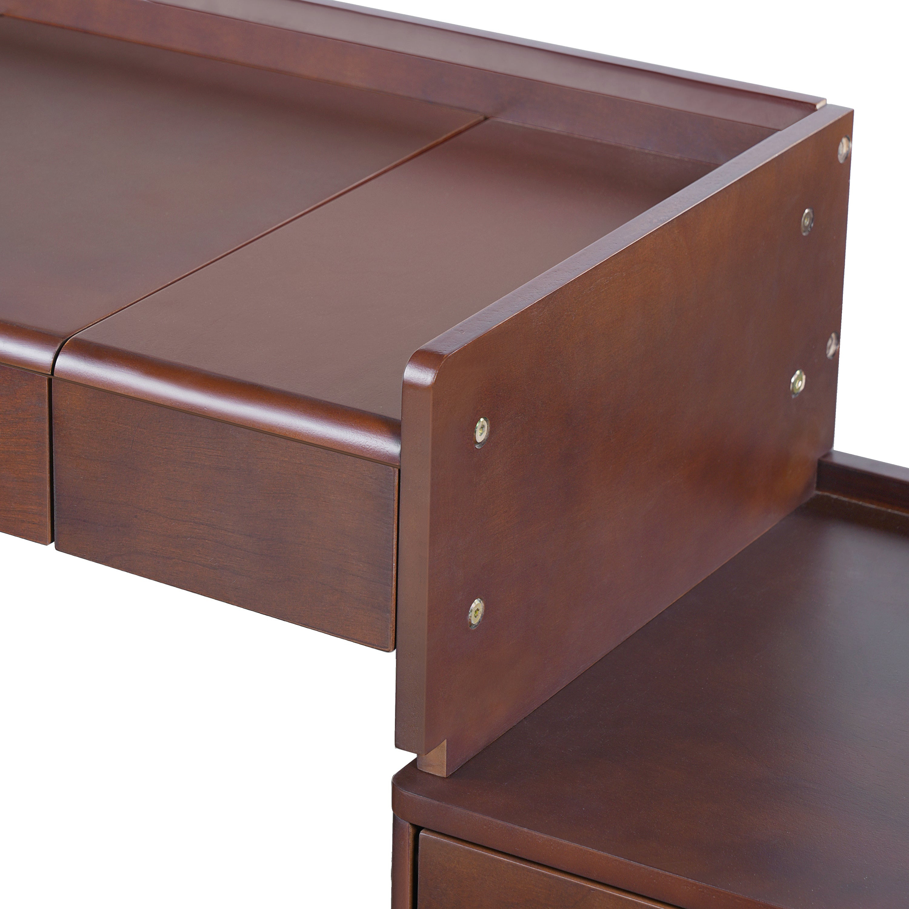 Aurorae Modular Makeup Vanity Desk Set with Flip-Top Mirror and Ample Drawer Storage