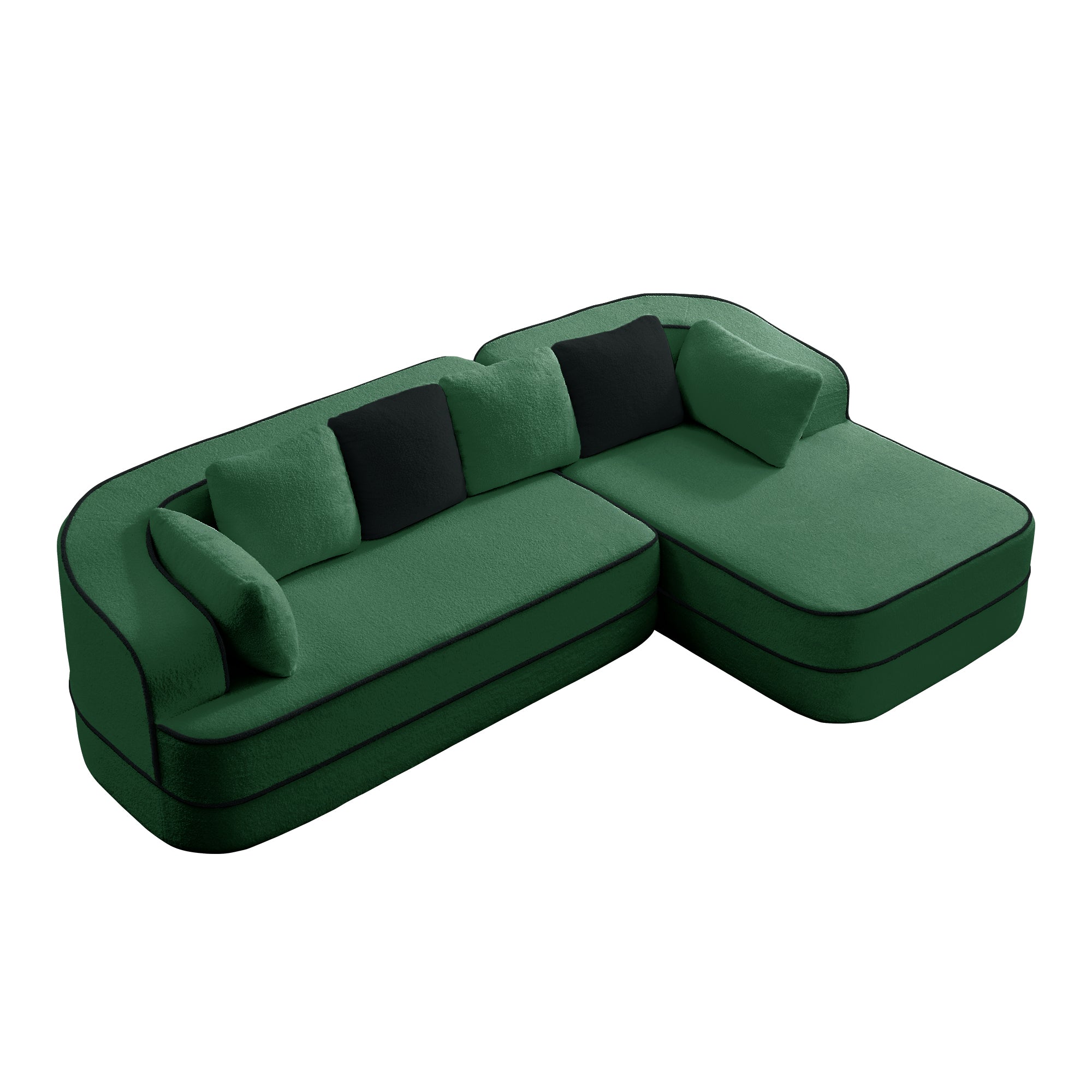 Gilbert 106" Teddy Fabric Modular Sectional Sofa with Right L-Shaped Chaise