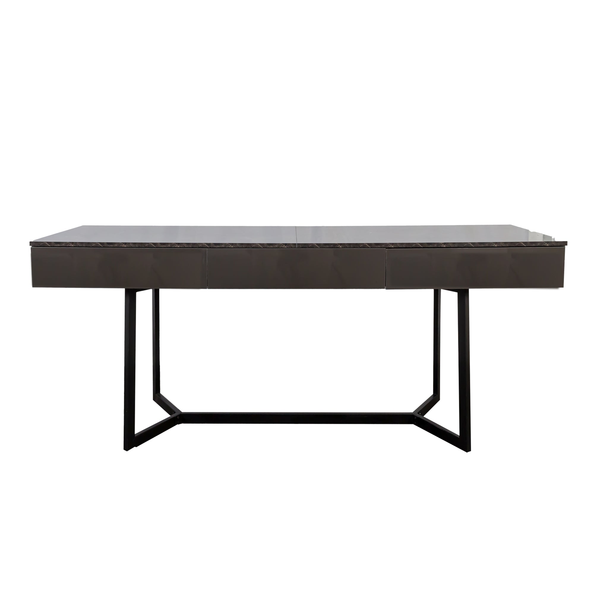Modern Black 70.87" Computer Desk, Study & Work Desk, Y-Shaped Metal Legs