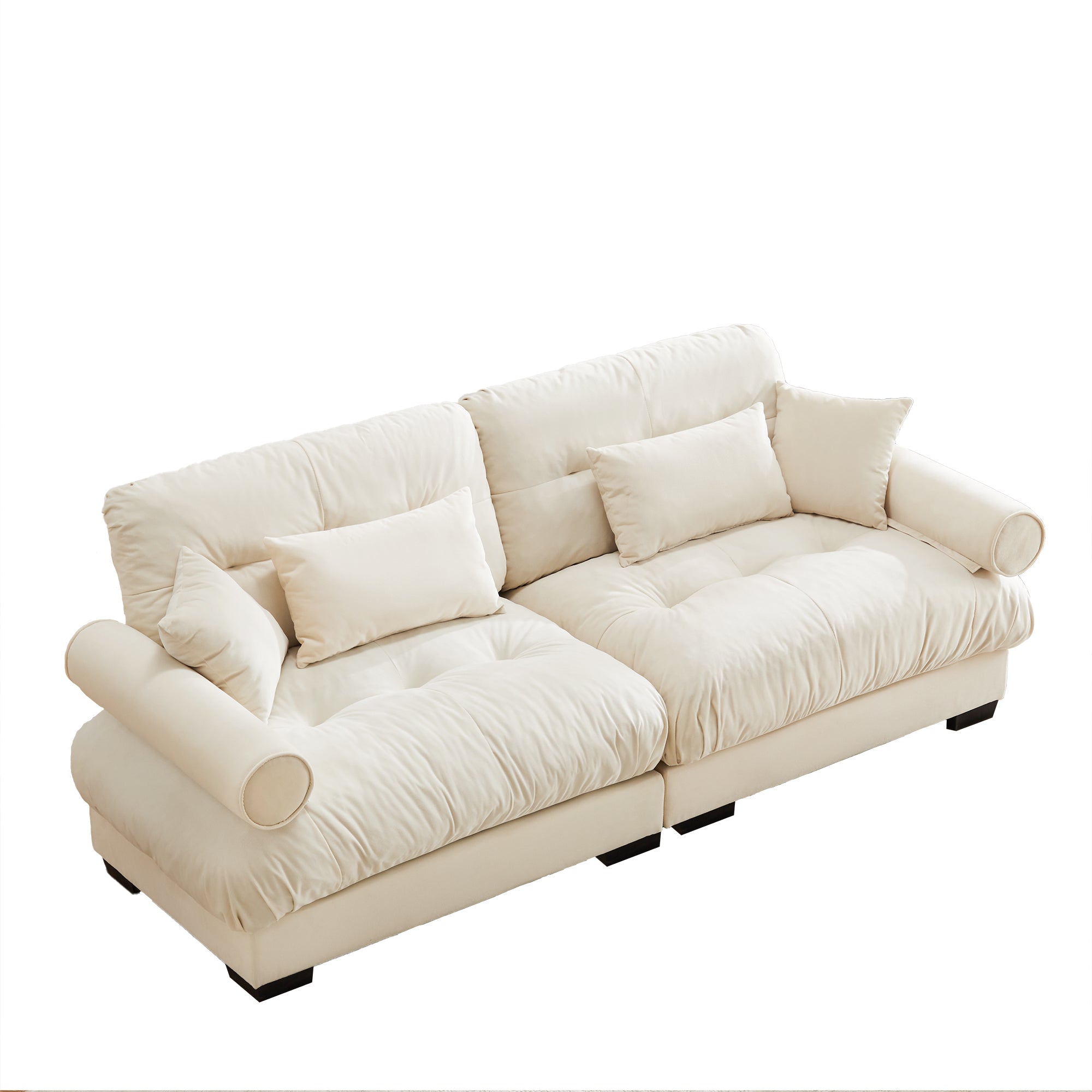 Napa 94" Modular Velvet Upholstered 2-Seater Sofa with Bolstered Armrests