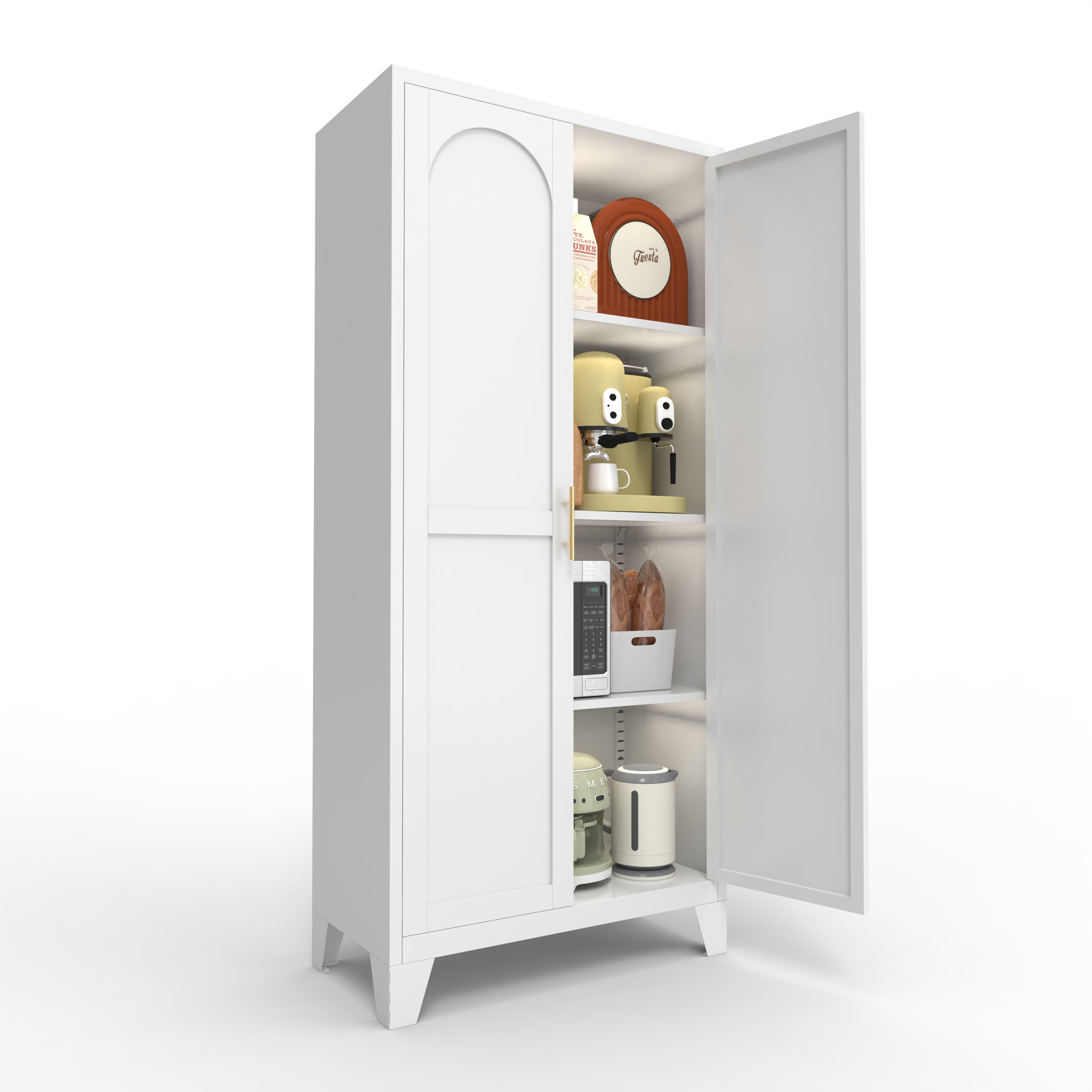 Elva 61" Storage Cabinet with Adjustable Shelves
