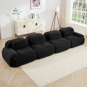 Anchorage 152" Modular Corduroy 4-Seater Sofa with Curved Armrest