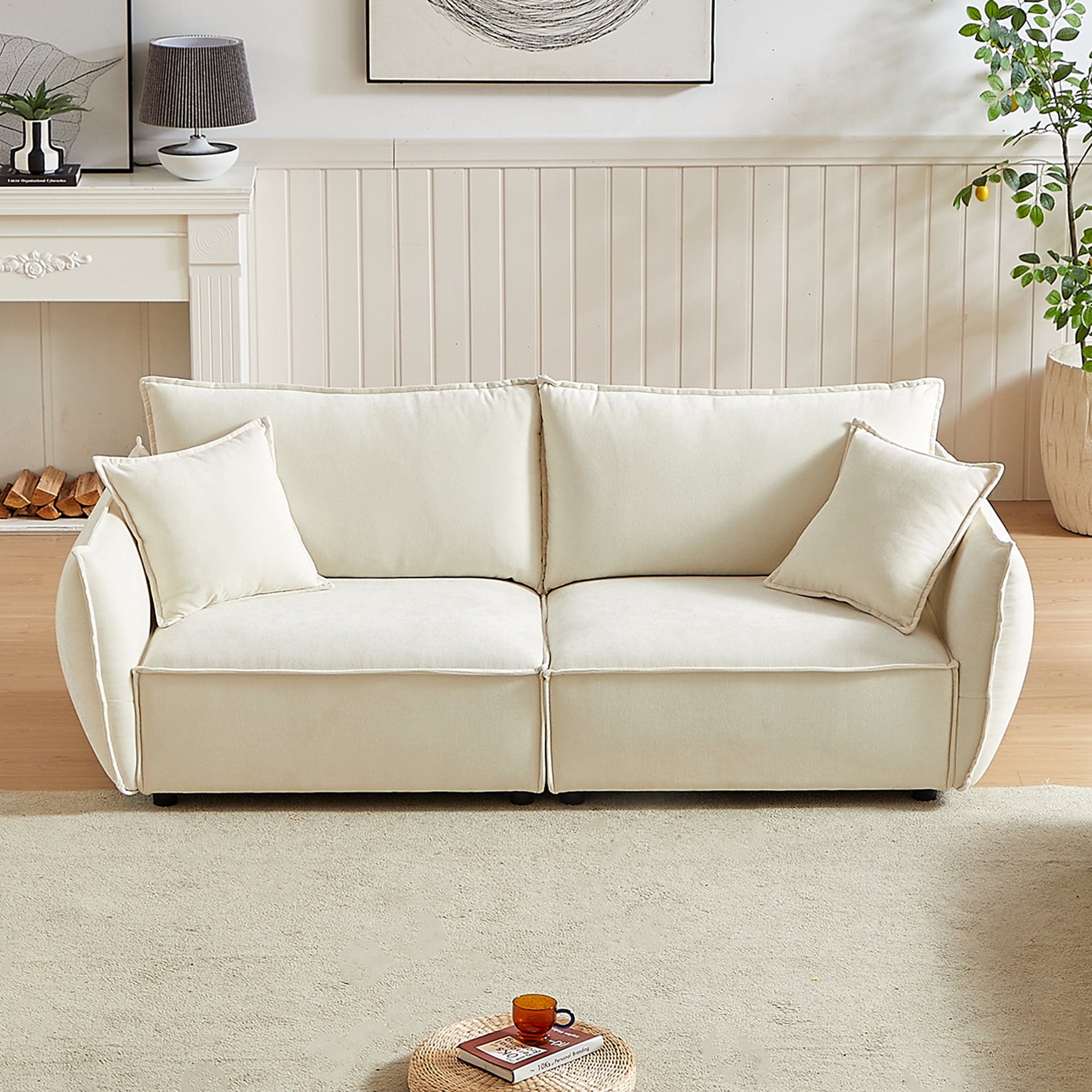 Phoenix 88" 3-Seater Linen Fabric Sofa