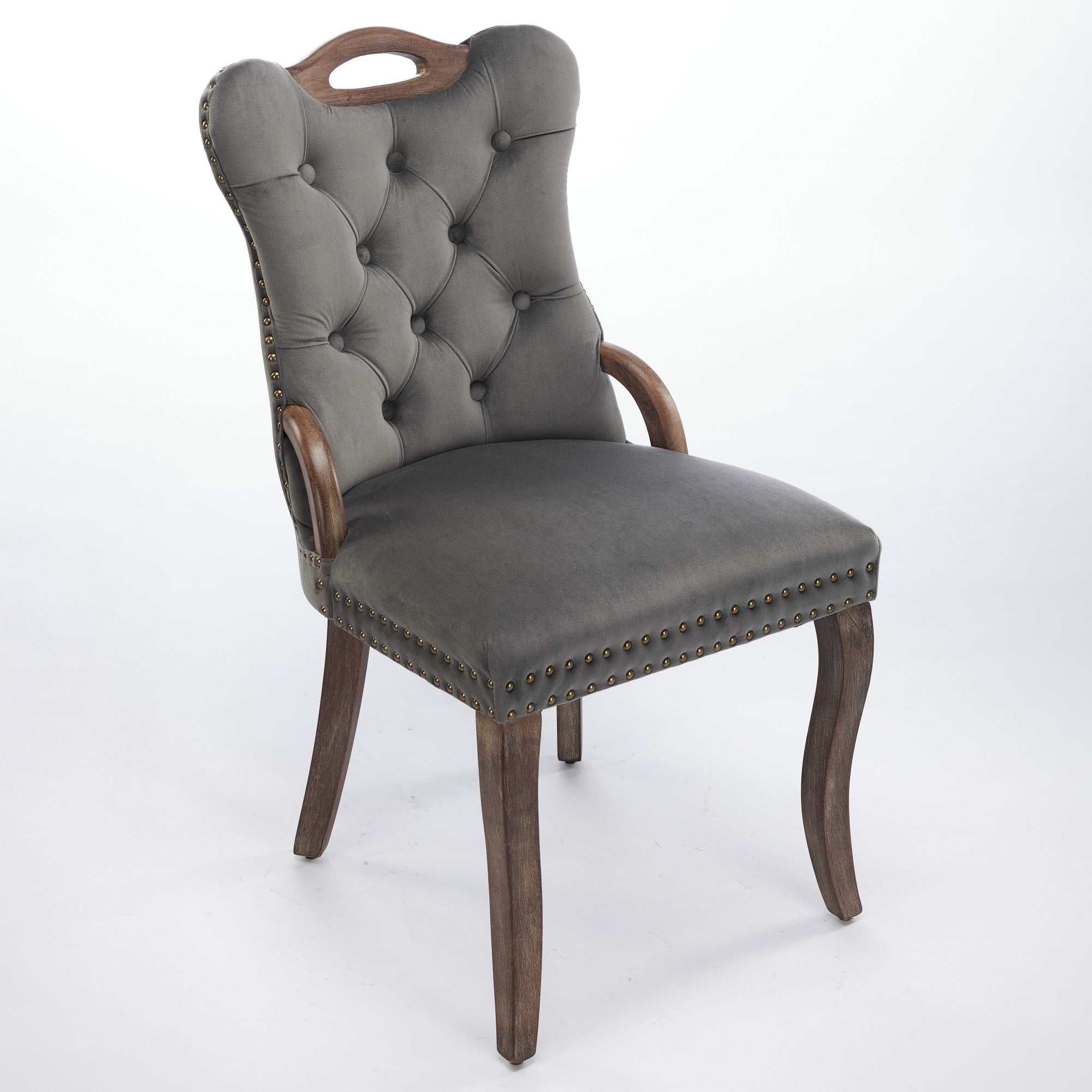 Elbe Modern Velvet Dining Chair Set of 2 with Tufted Trim