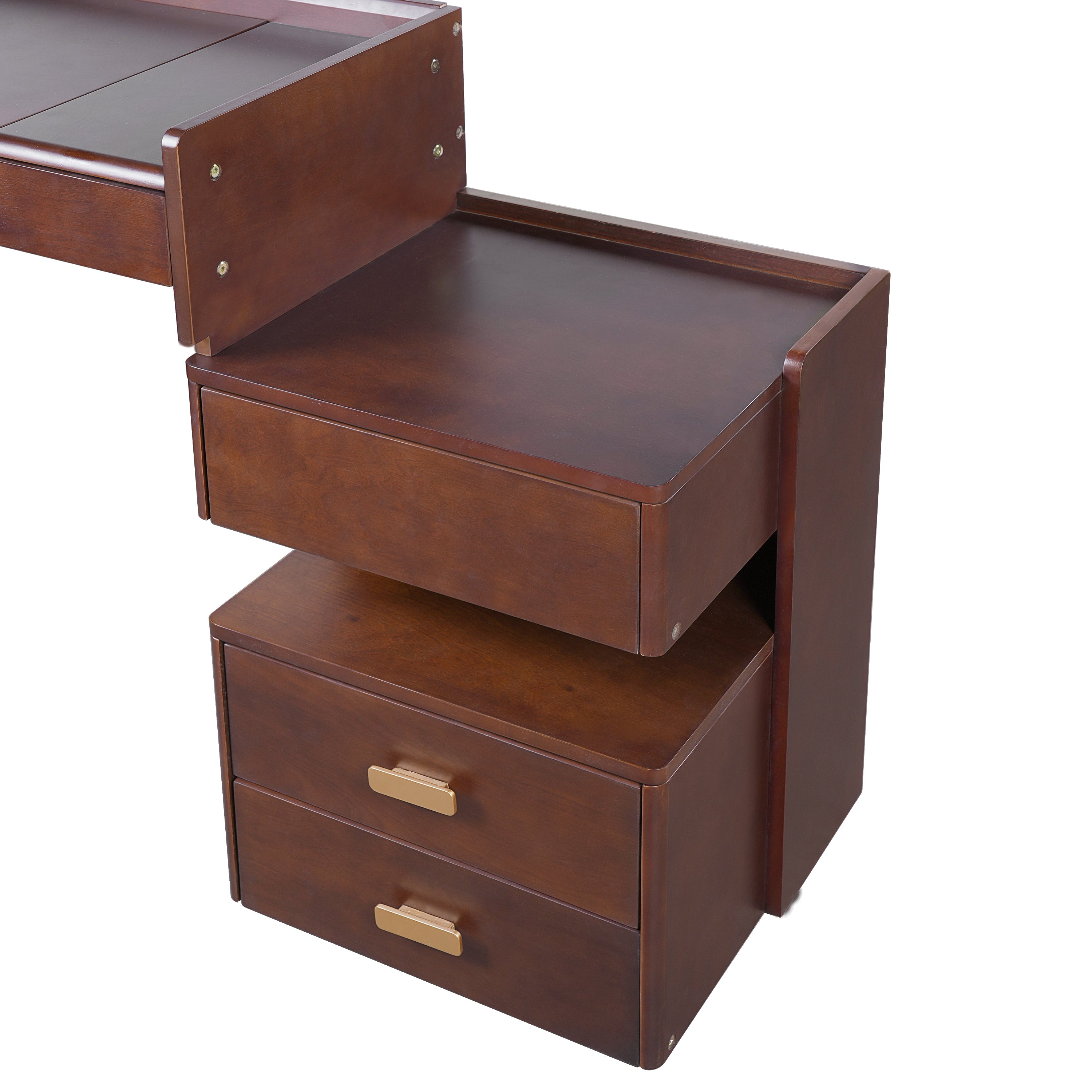 Aurorae Modular Makeup Vanity Desk Set with Flip-Top Mirror and Ample Drawer Storage