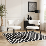 Rhine Teddy Upholstered Dining Chairs Set of 2, Beige