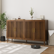 Seoul 63" Walnut Wooden 4-Door Sideboard Buffet Cabinet