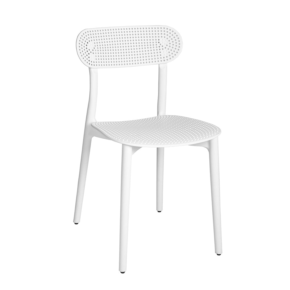 Homy Casa Chad 5PC Dining Set 31.5" Matte White Dining Table with 4 GADGETBLOKE White Durable PP Dining Chairs