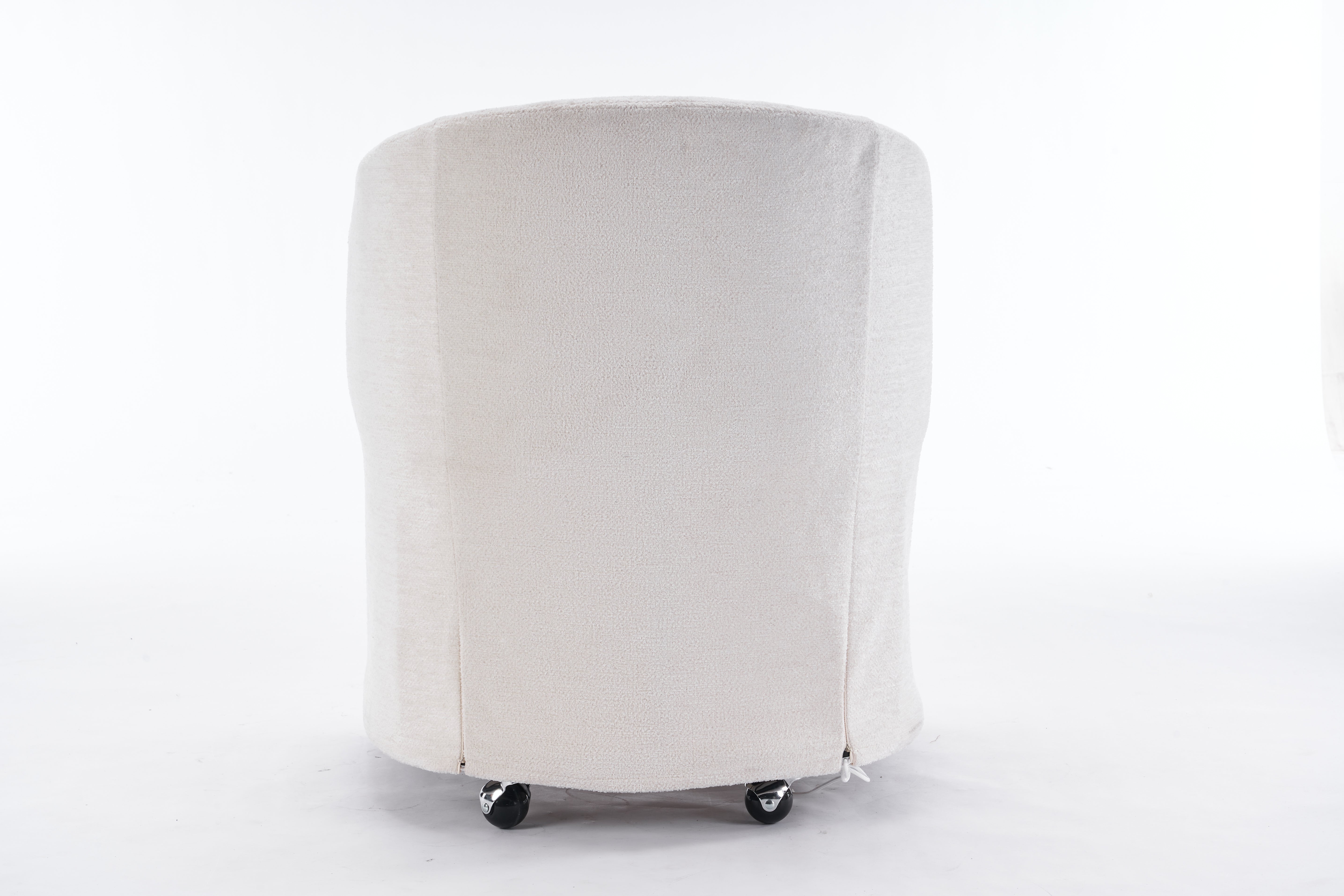 Badlands Chenille Accent Armchair with Wheels, Beige