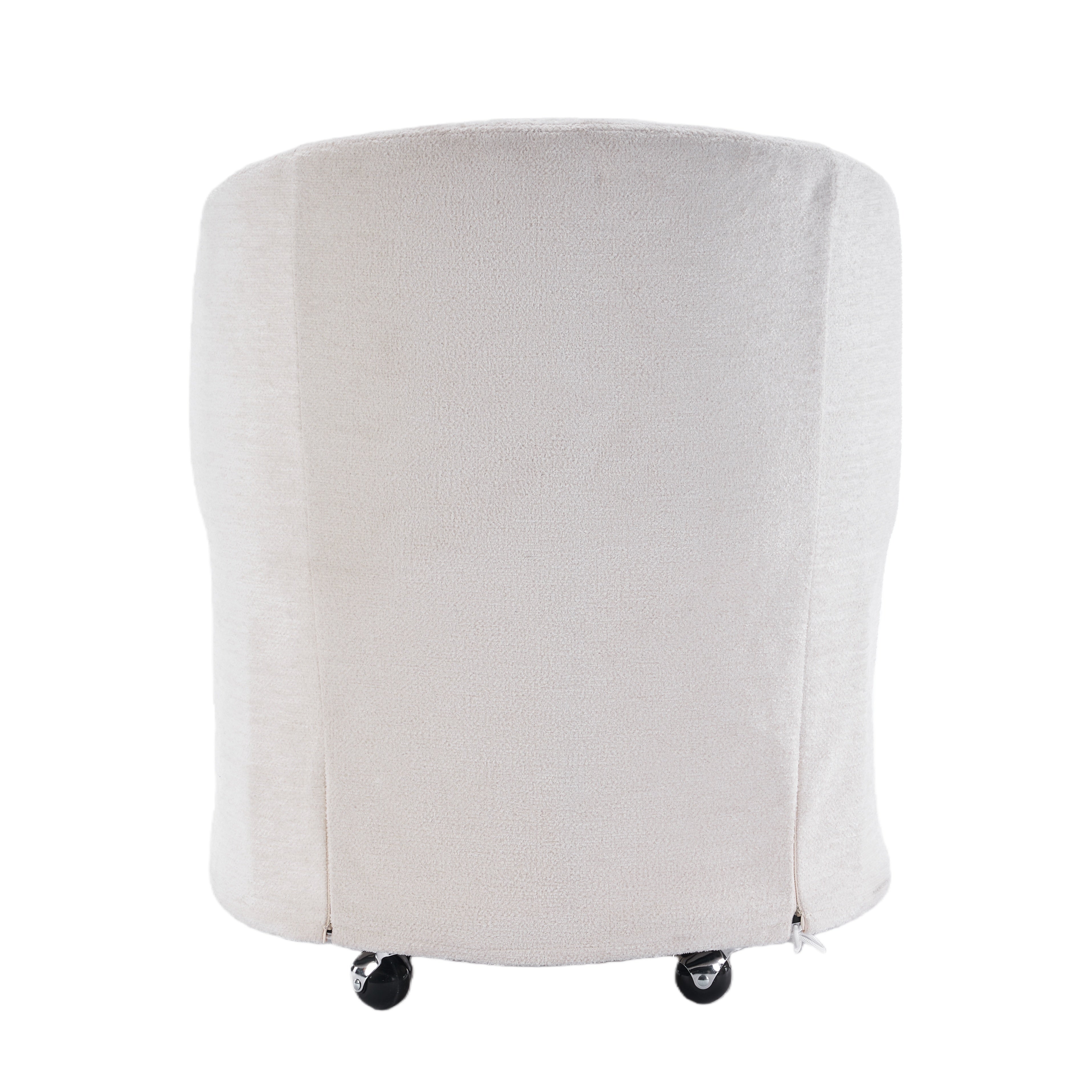 Badlands Chenille Accent Armchair with Wheels, Beige