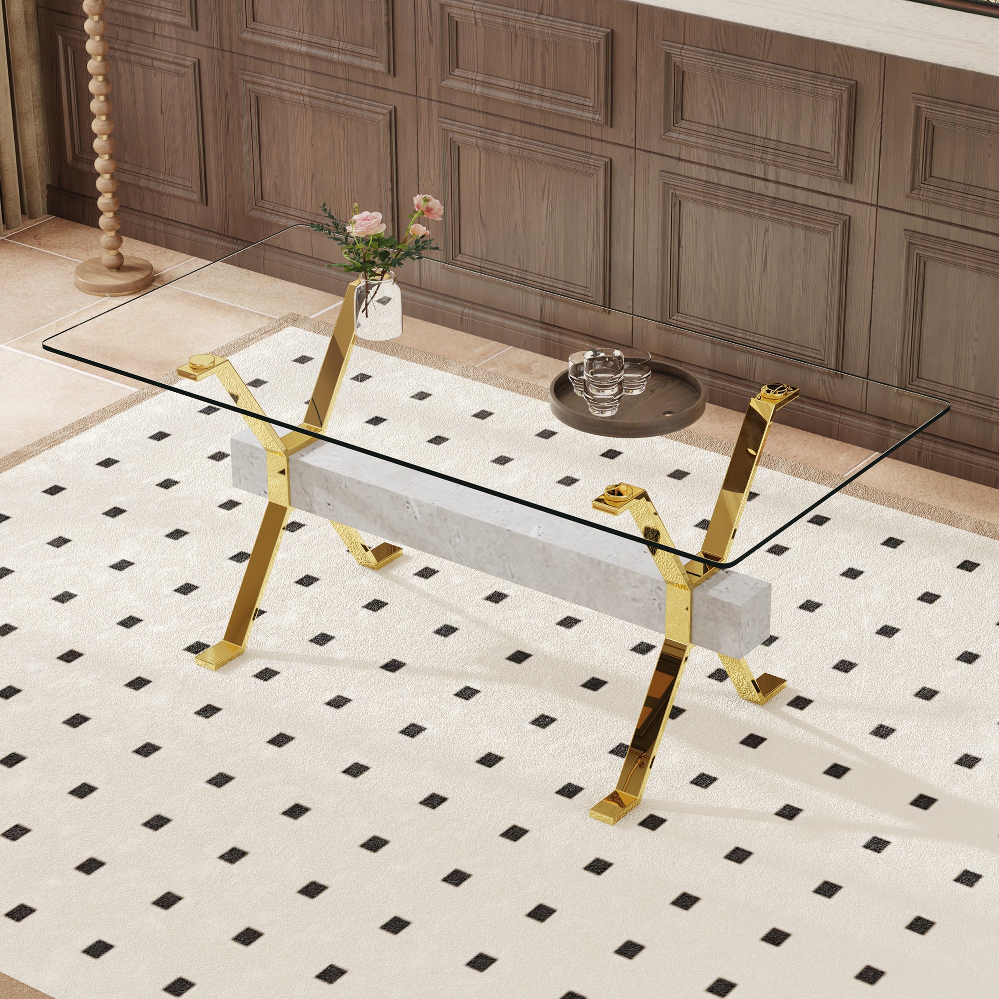 Nile 71inch Tempered Glass Dining Table