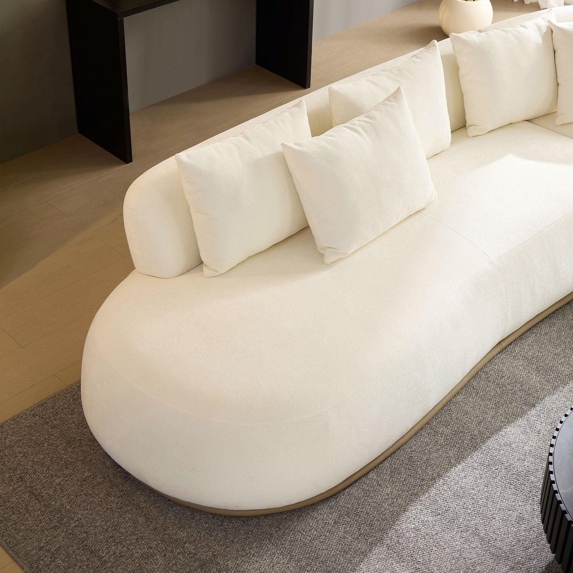 Boulder 134" L-Shape Sectional Sofa with Curved Chaise