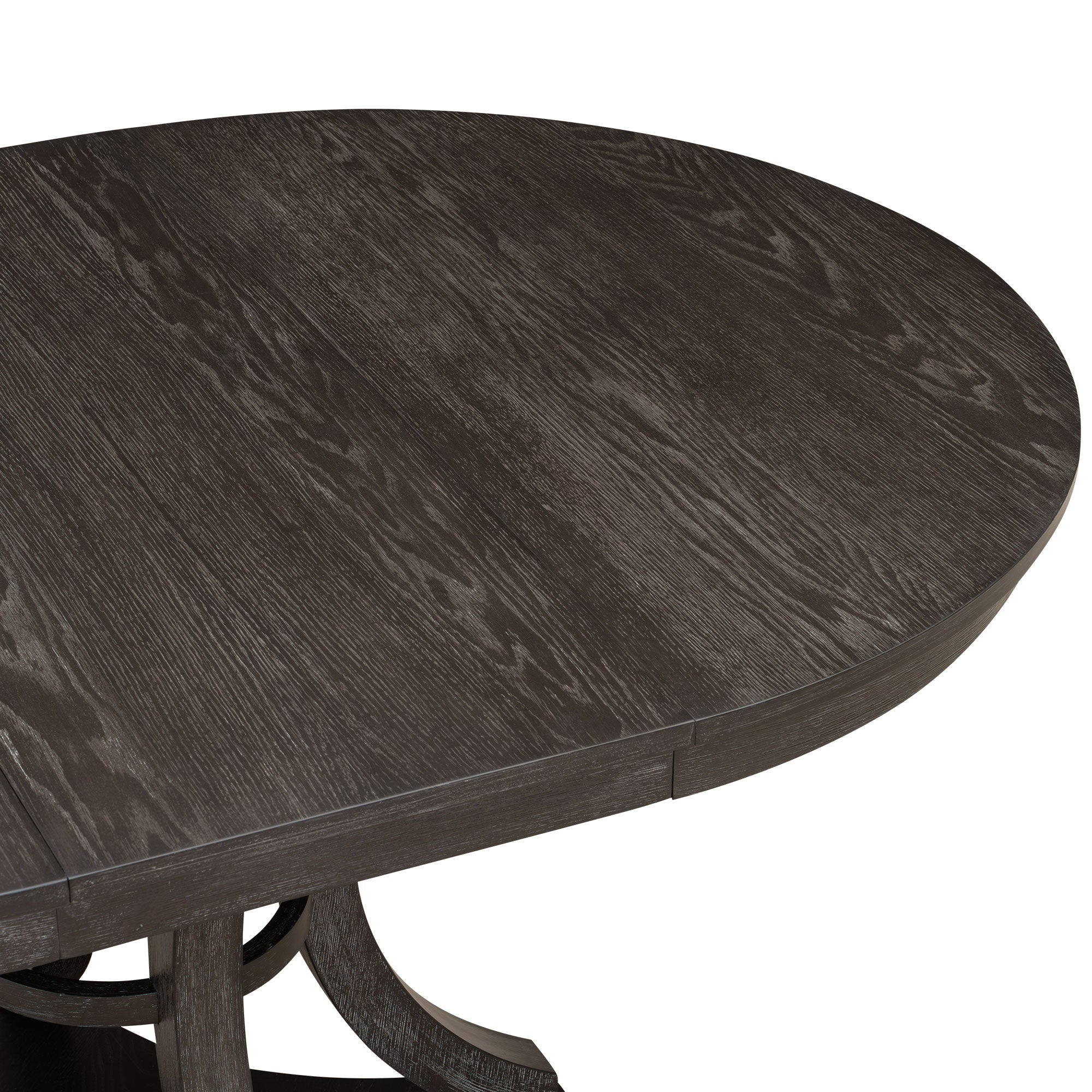 Mavis 47" Retro Espresso 5 Piece Extendable Dining Table Set