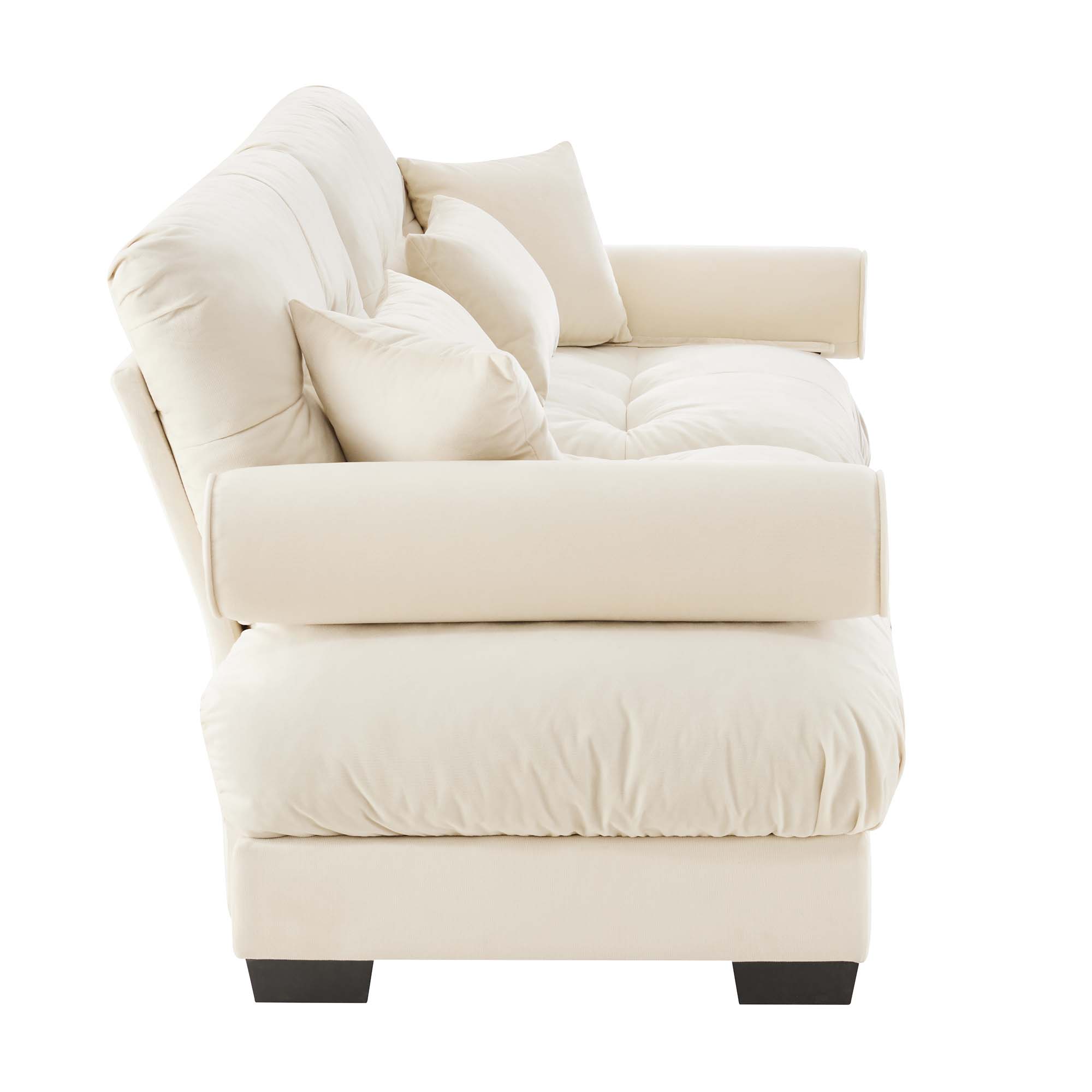 Napa 94" Modular Velvet Upholstered 2-Seater Sofa with Bolstered Armrests