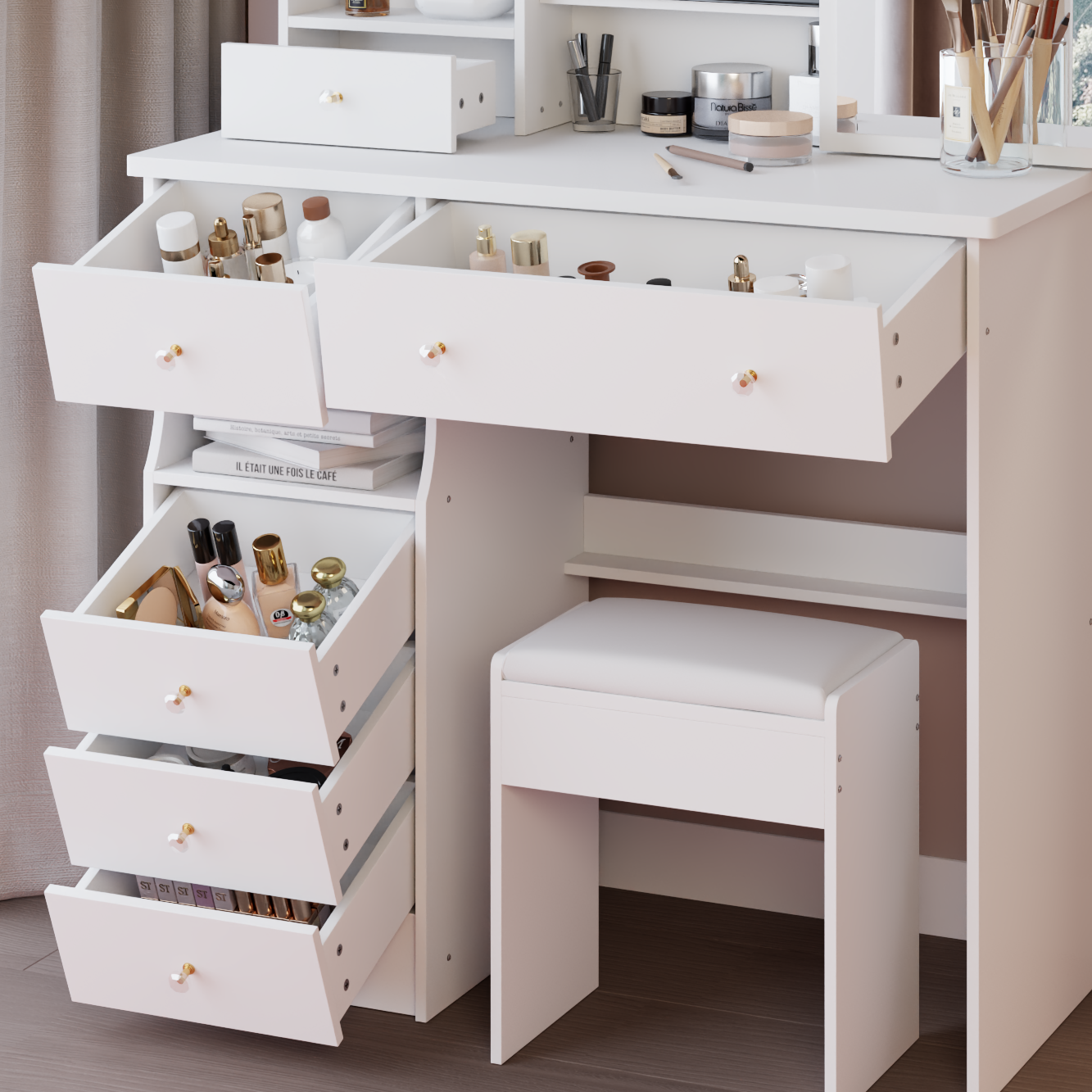 Mona 37" Vanity Set with Sliding Mirror