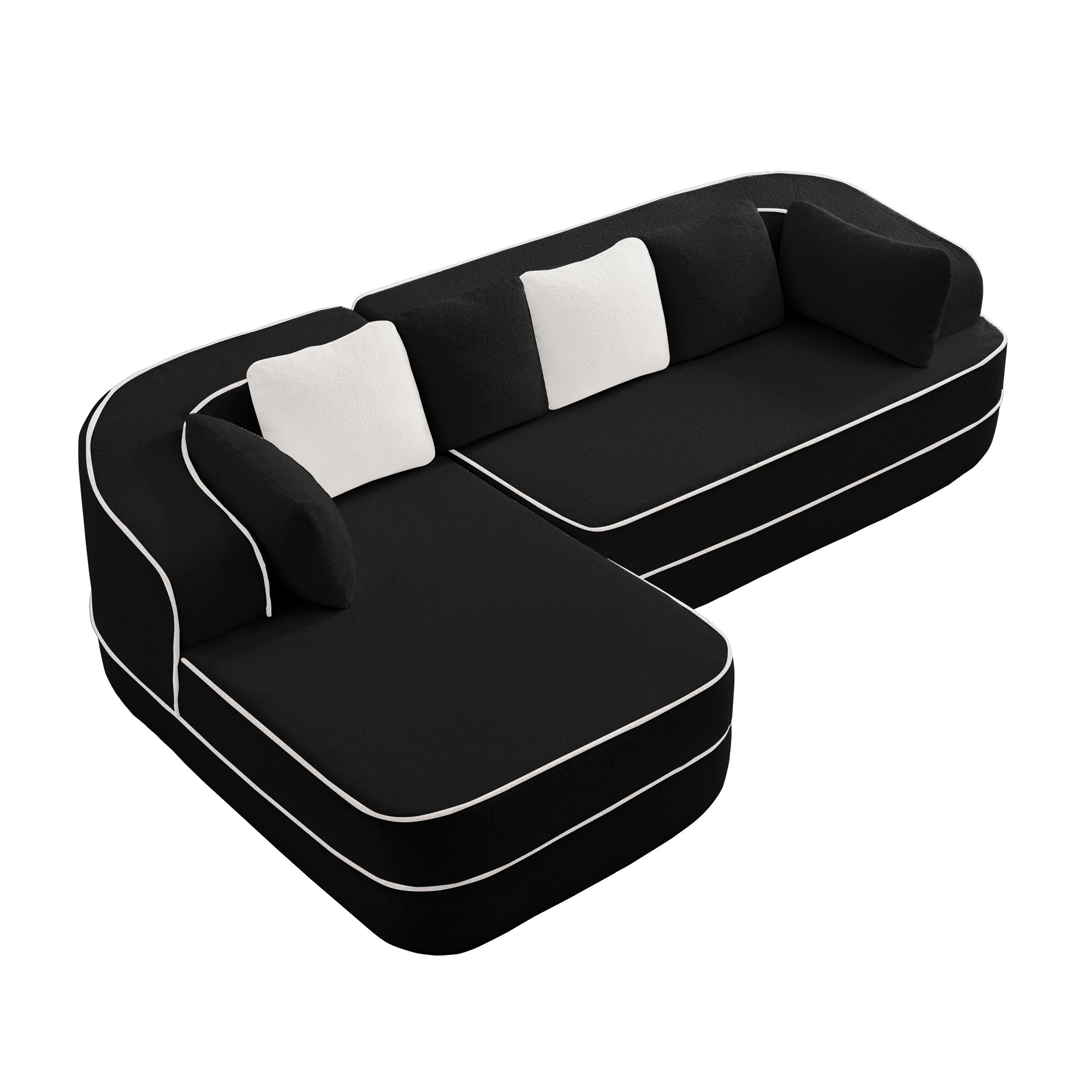 Gilbert 106" Teddy Fabric Modular Sectional Sofa with Left L-Shaped Chaise