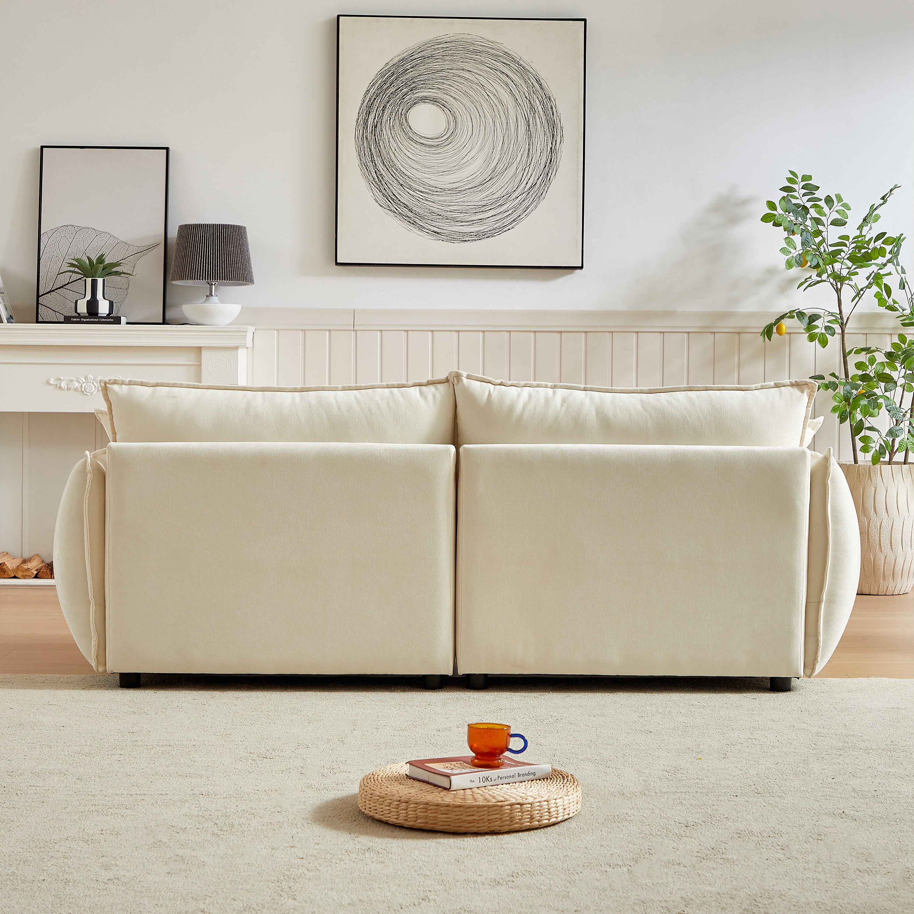 Phoenix 88" 3-Seater Linen Fabric Sofa
