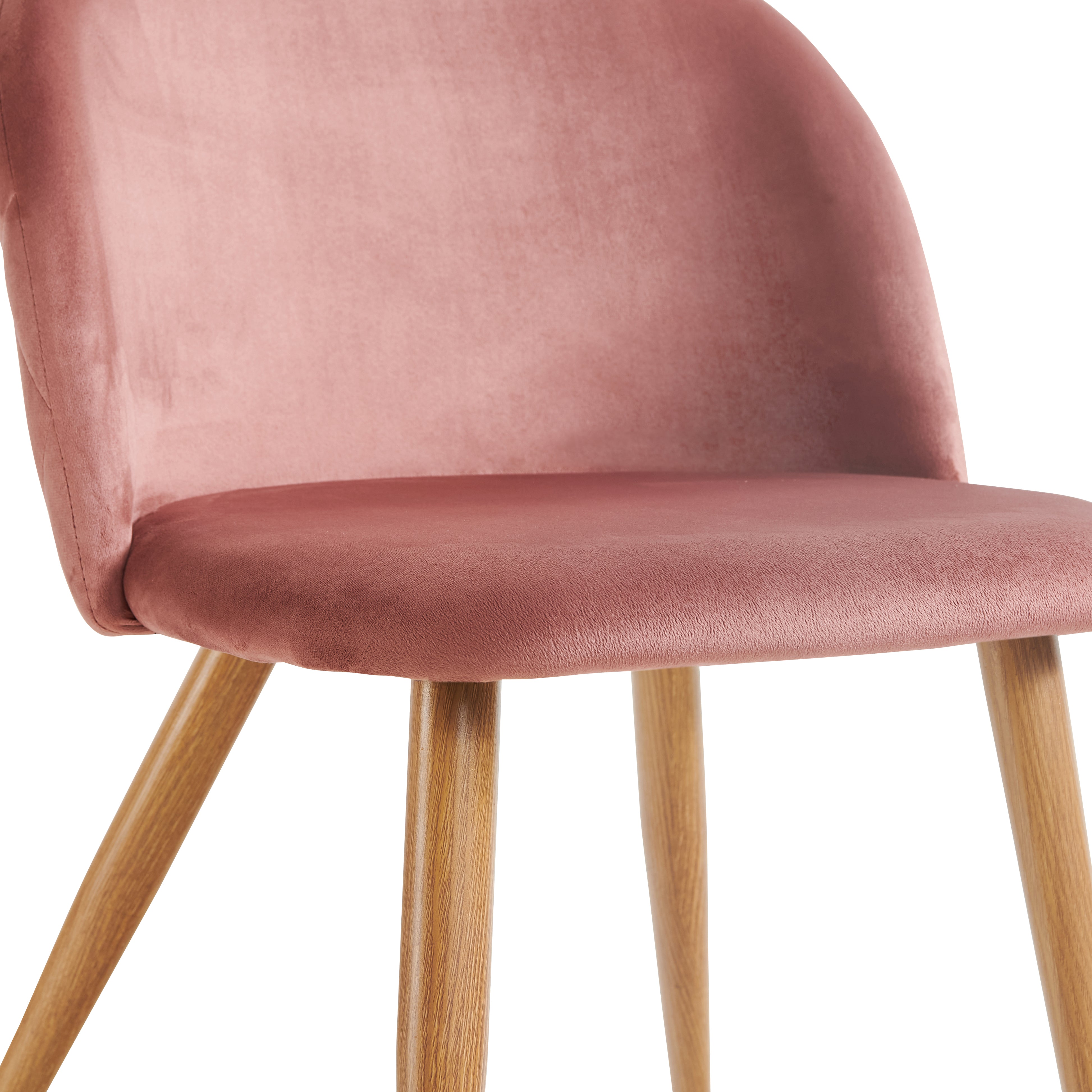 Homy Casa ZOMBA Velvet Rose Oak Leg Dining Chair 22.05" x 19.29" x 30.31" for Kitchen & Dining Room Open Box