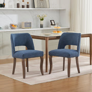 Tiberis Modern Fabric Upholstered Dining Chair Set of 2 Wood Frame