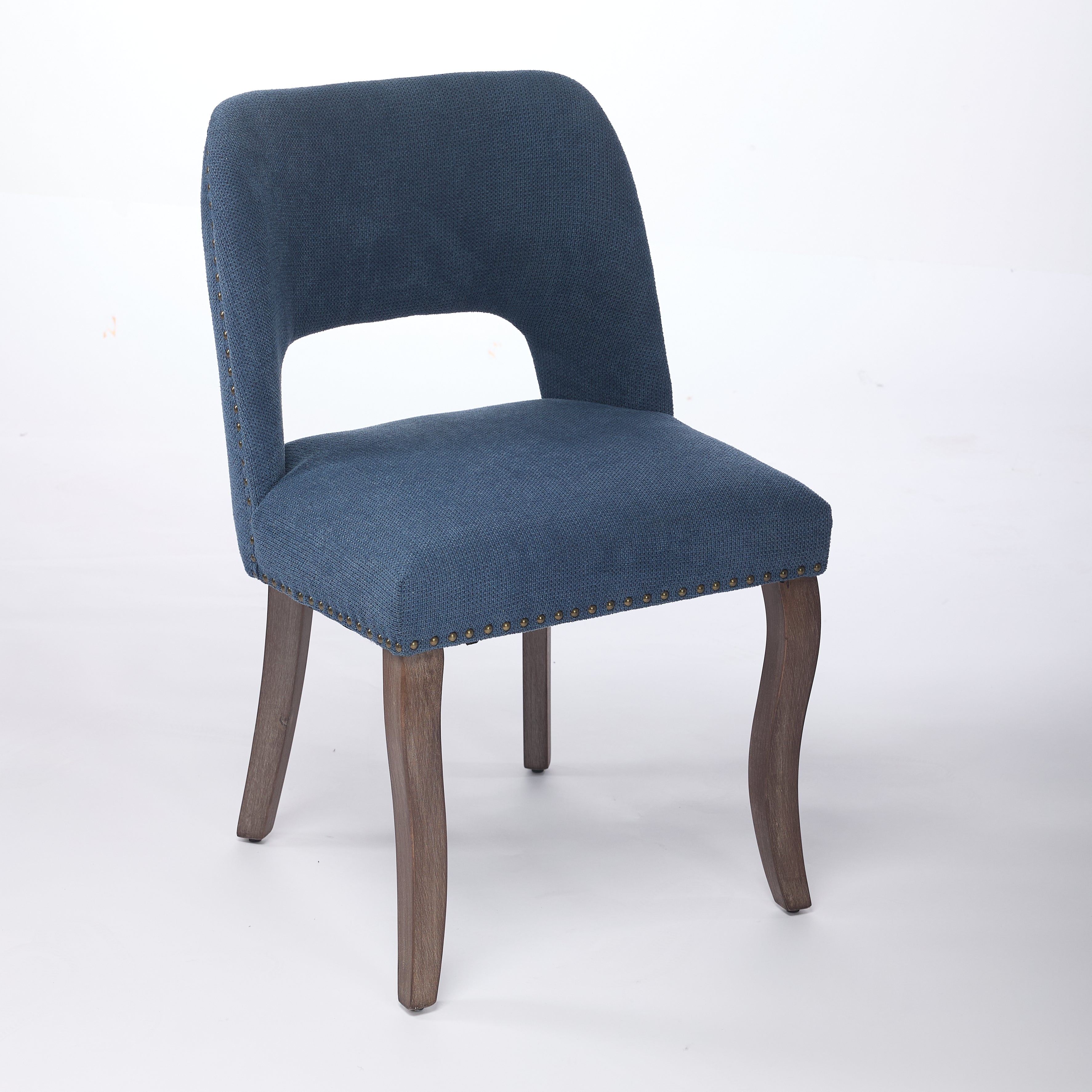 Tiberis Modern Fabric Upholstered Dining Chair Set of 2 Wood Frame