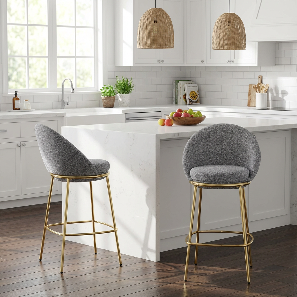 Yarra 30" Upholstered Bar Height Bar Stools Set of 2