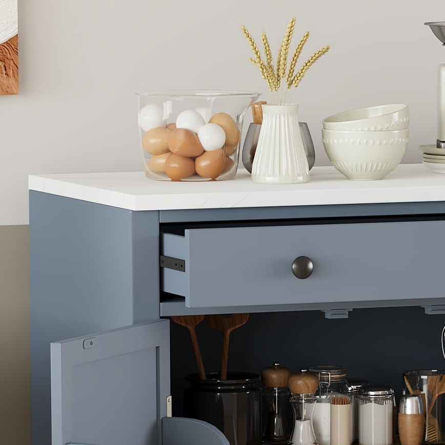 Edinburgh 35" Modern Kitchen Pantry Buffet with Drawer and Door Shelves