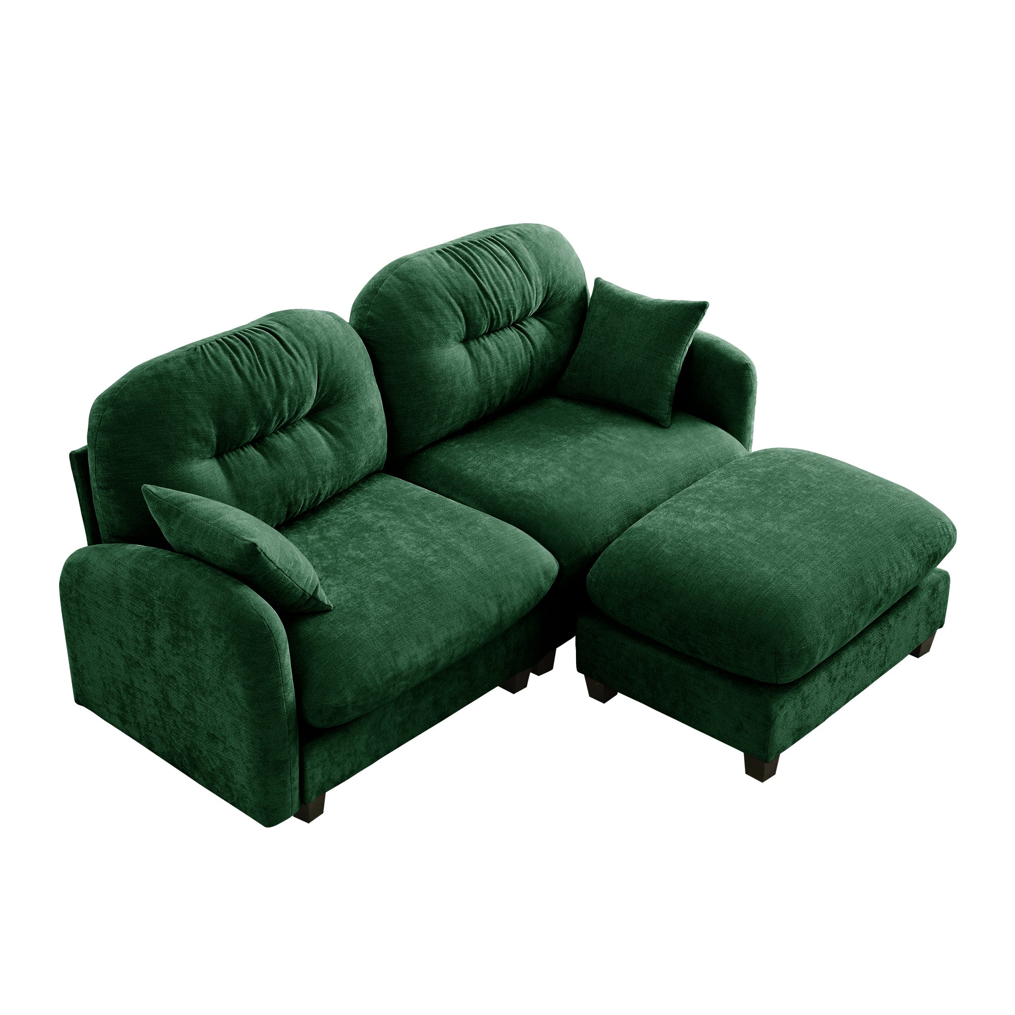 Roselyn 74" Modular Chenille Cloud L-Shaped Sectional Sofa with Ottoman