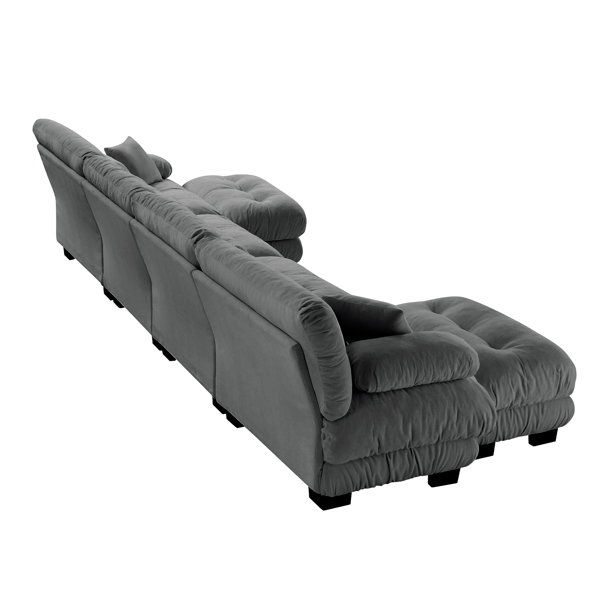 Monterey 173" Oversized Modular Chenille U-Shaped Cloud Sectional Sofa with 2 Ottomans
