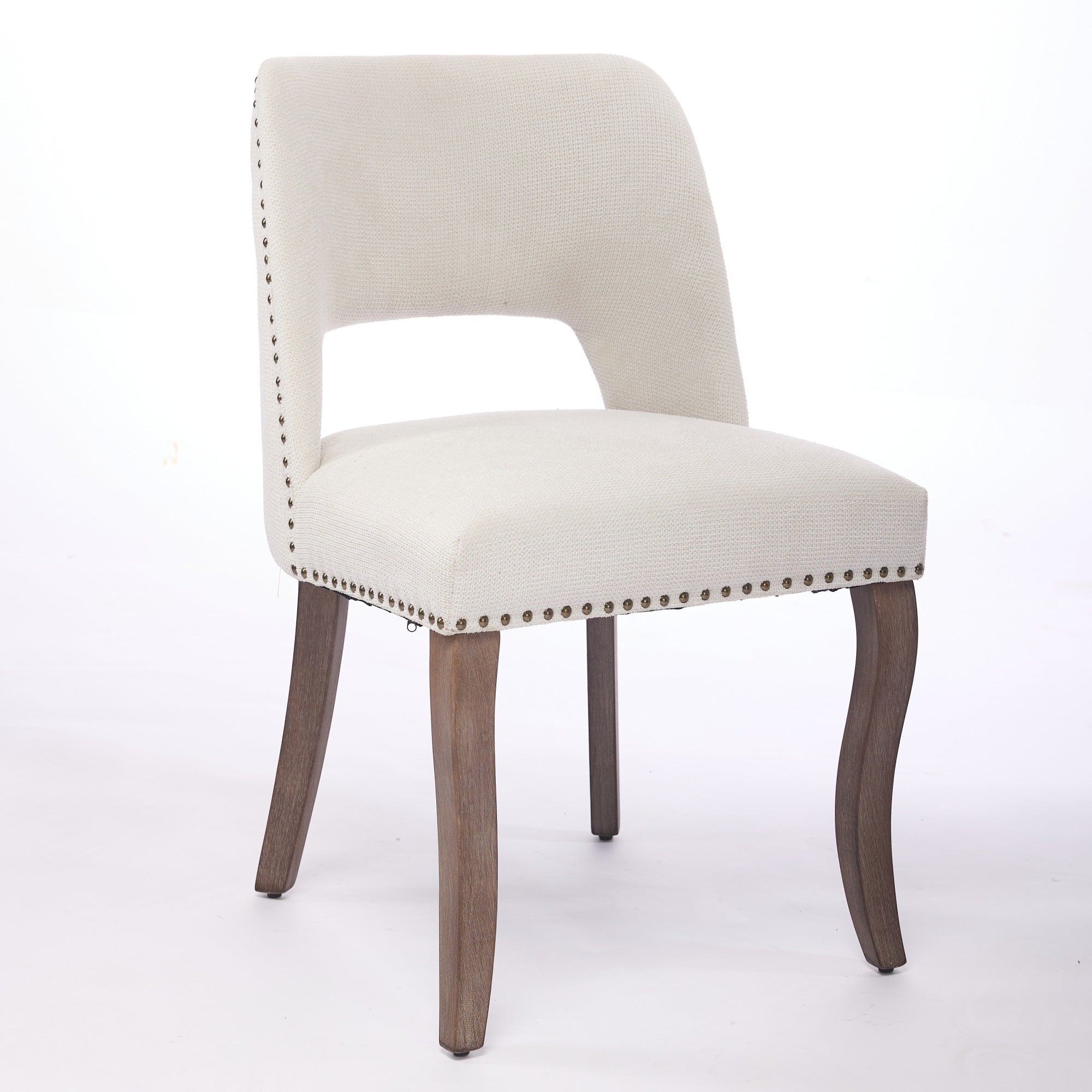 Tiberis Modern Fabric Upholstered Dining Chair Set of 2 Wood Frame