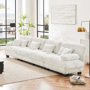 Monterey 173" Extra Large Modular Chenille Cloud Sectional Sofa with Bolstered Armrests