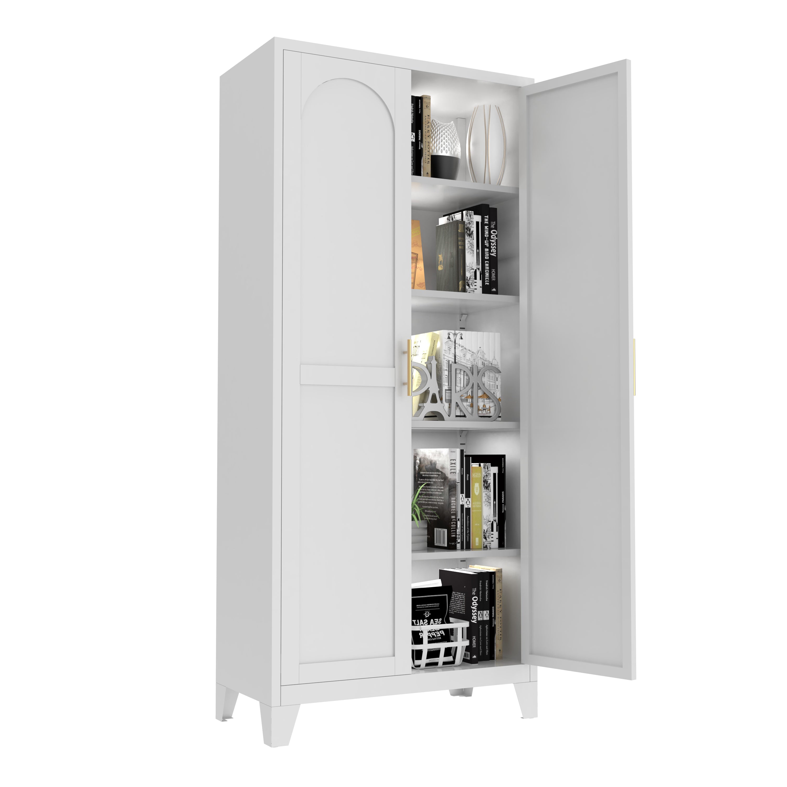 Elva 71" Storage Cabinet with Adjustable Shelves