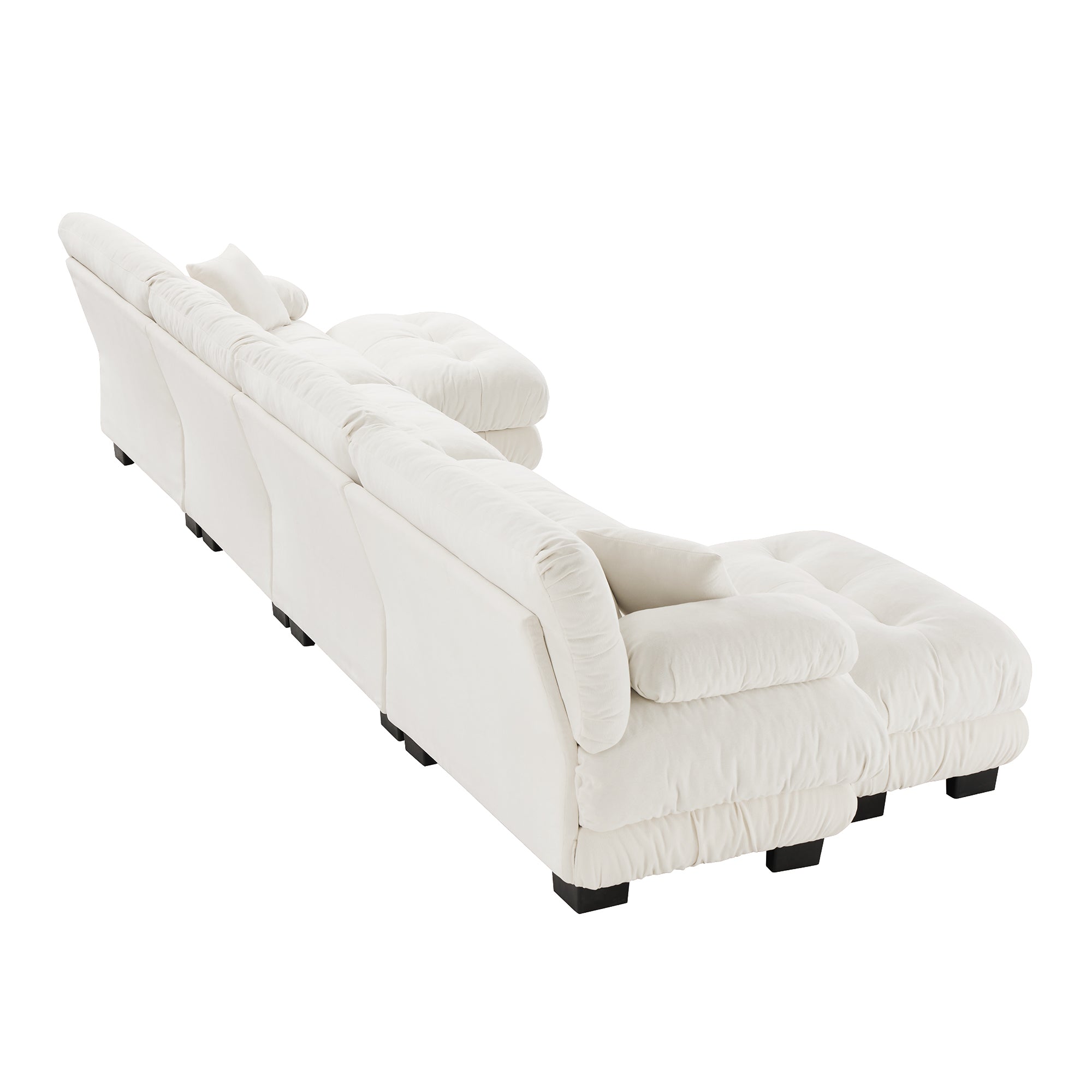 Monterey 173" Oversized Modular Chenille U-Shaped Cloud Sectional Sofa with 2 Ottomans