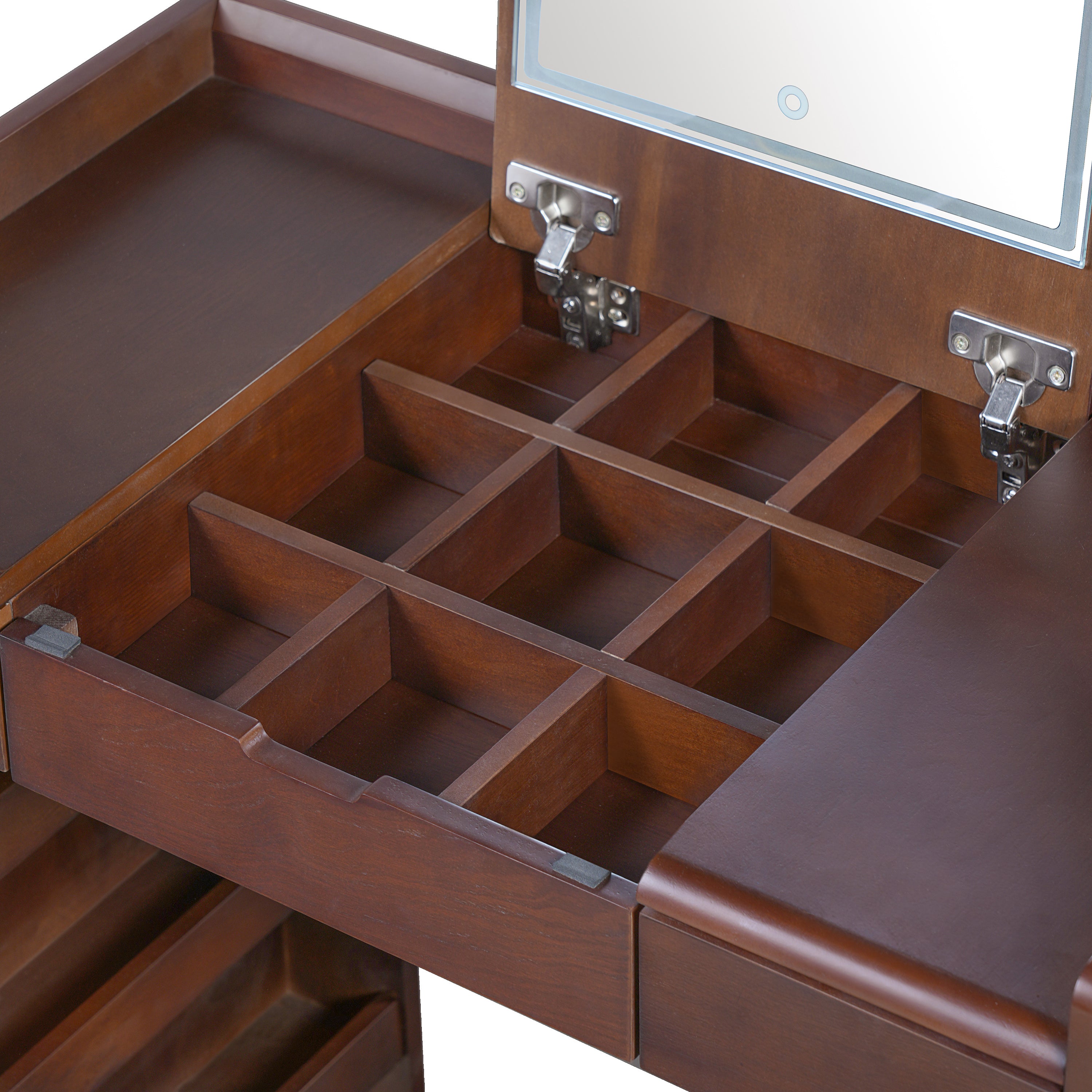 Aurorae Modular Makeup Vanity Desk Set with Flip-Top Mirror and Ample Drawer Storage