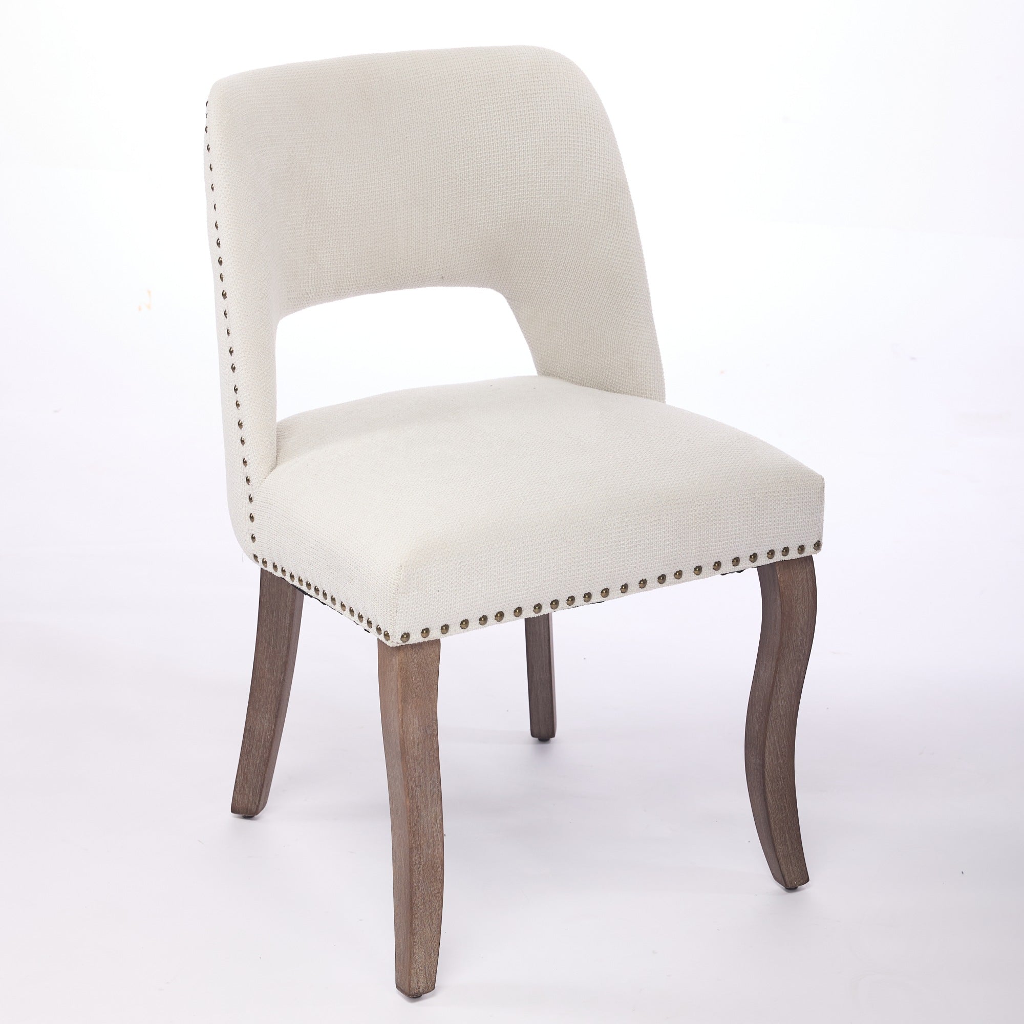 Tiberis Modern Fabric Upholstered Dining Chair Set of 2 Wood Frame