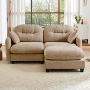 Roselyn 74" Modular Chenille Cloud L-Shaped Sectional Sofa with Ottoman