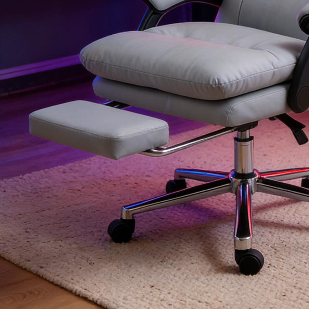 Selah Leather Massage Executive Office Chair with Reclining Backrest and Footrest