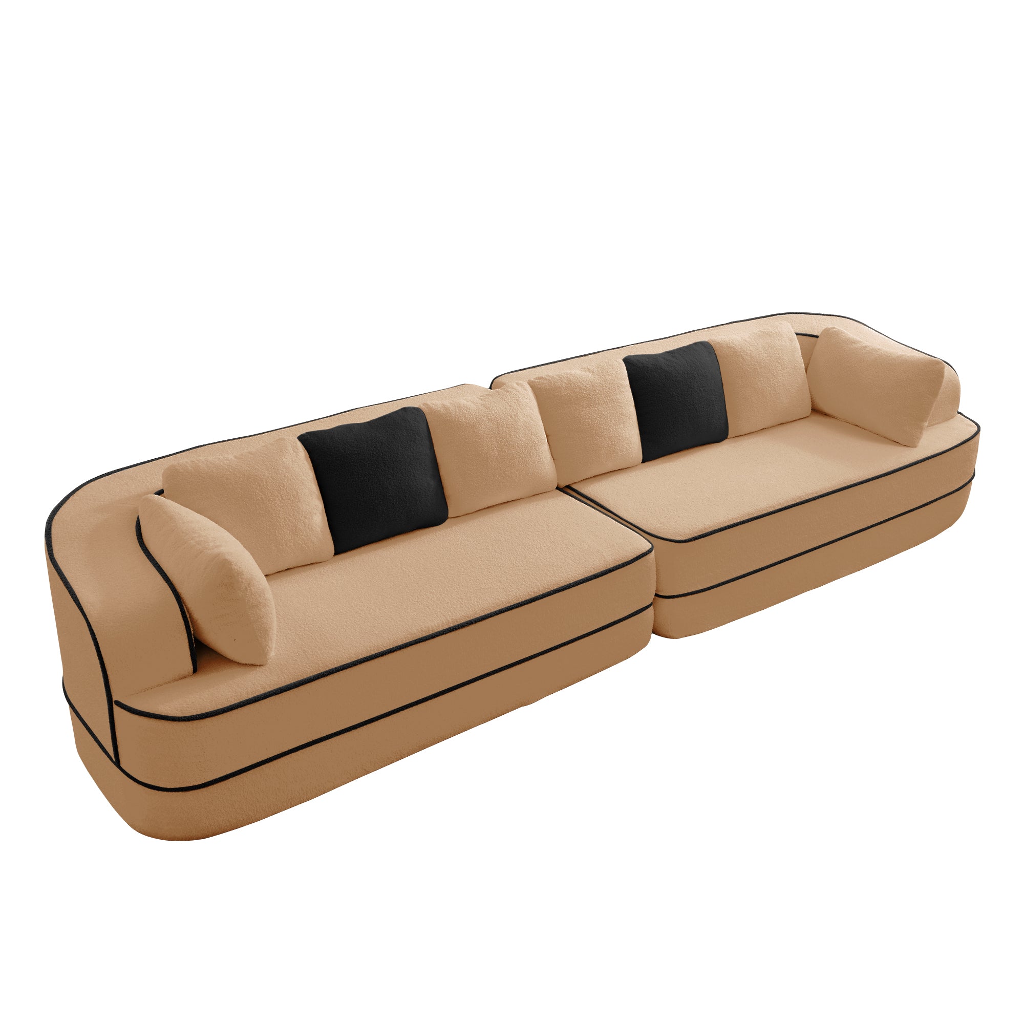 Gilbert 135" Teddy Fabric 4-Seat Oversized Modular Sofa